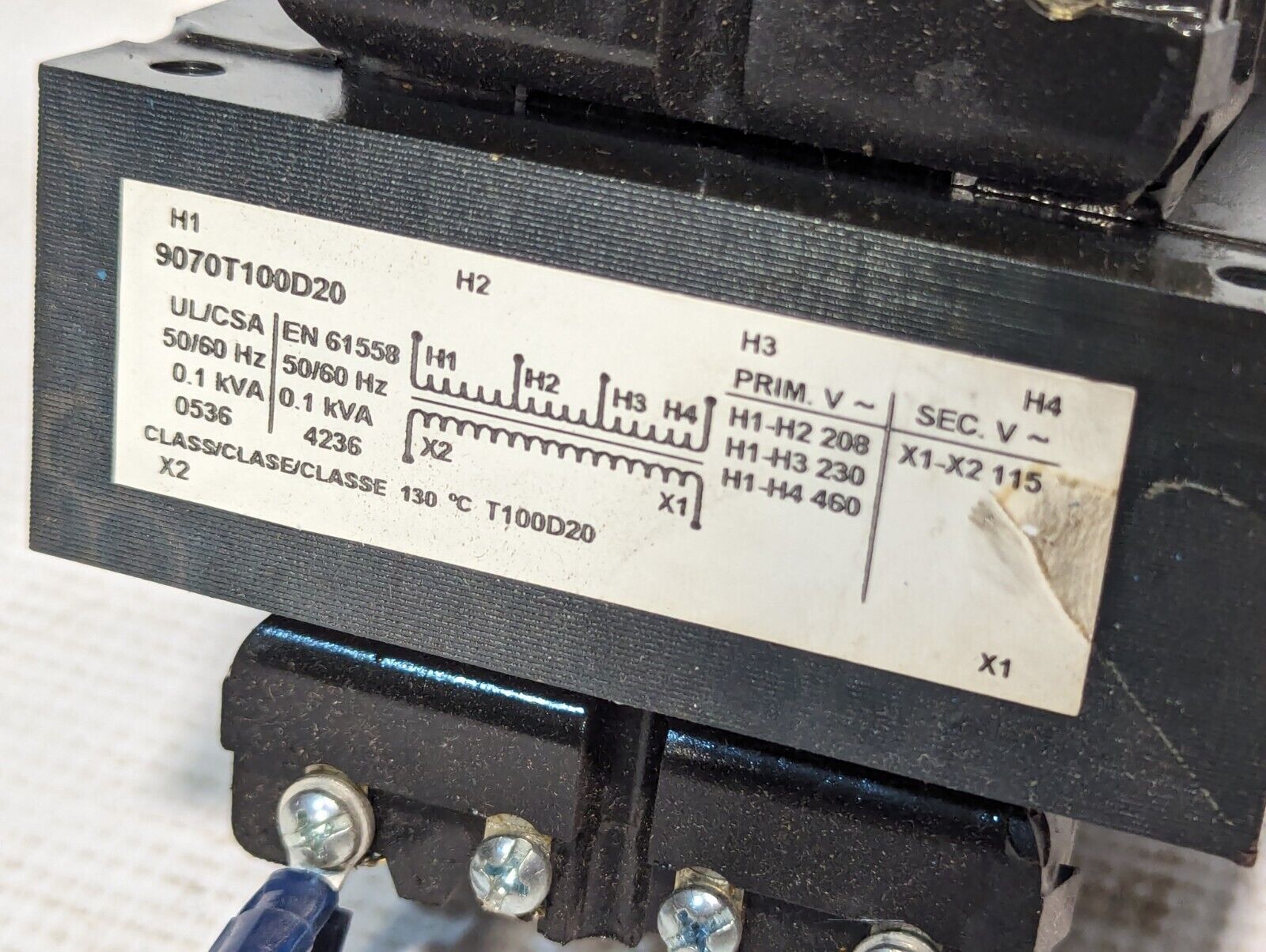 Square D 9070T100D20 Industrial Control Transformer - Free Shipping