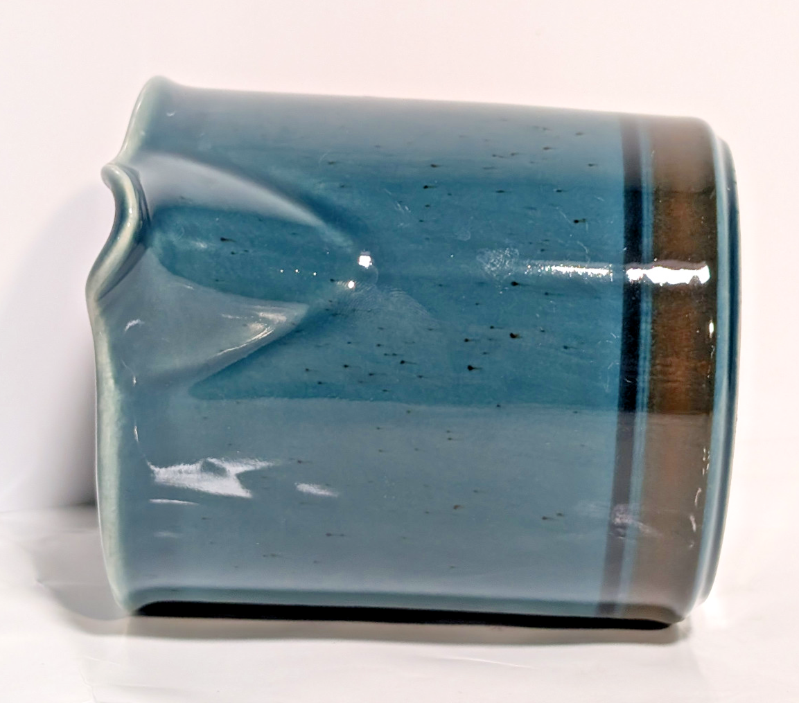 Vintage Meri Arabia Finland Pitcher Glazed Turquoise, Brown, Scandanavian, MCM