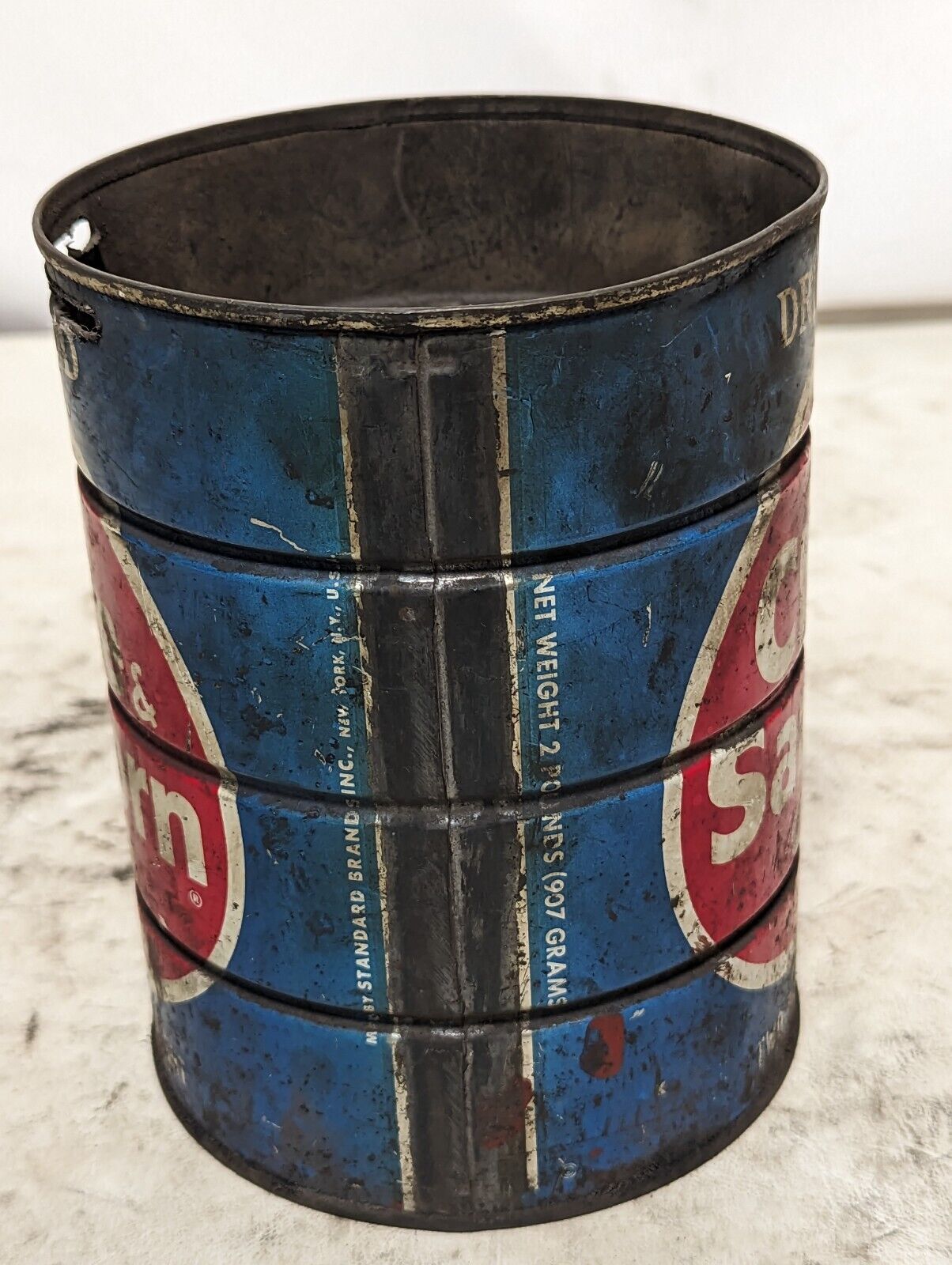 Vintage Chase & Sanborn coffee, 2lb can, drip grind, cut as pictured