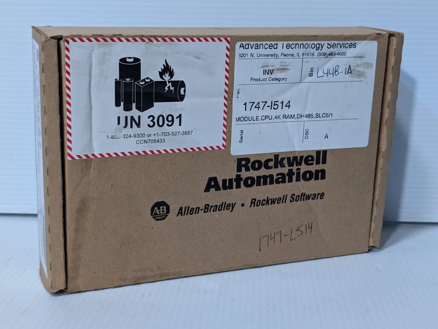 Allen Bradley 1747-L514 CPU Processor Unit, Series B, SLC 5/05, 4K - Free Ship