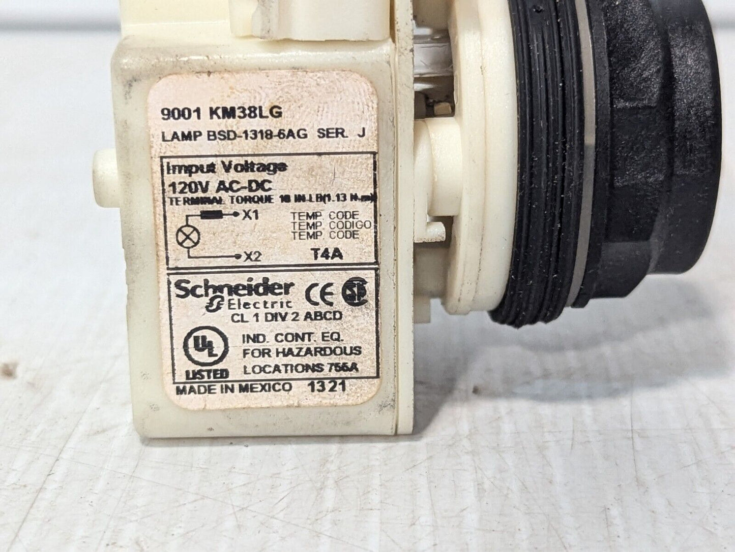 Schneider 9001 KM38LG 120V Green Illuminated Pilot Lamp Module - Free Shipping