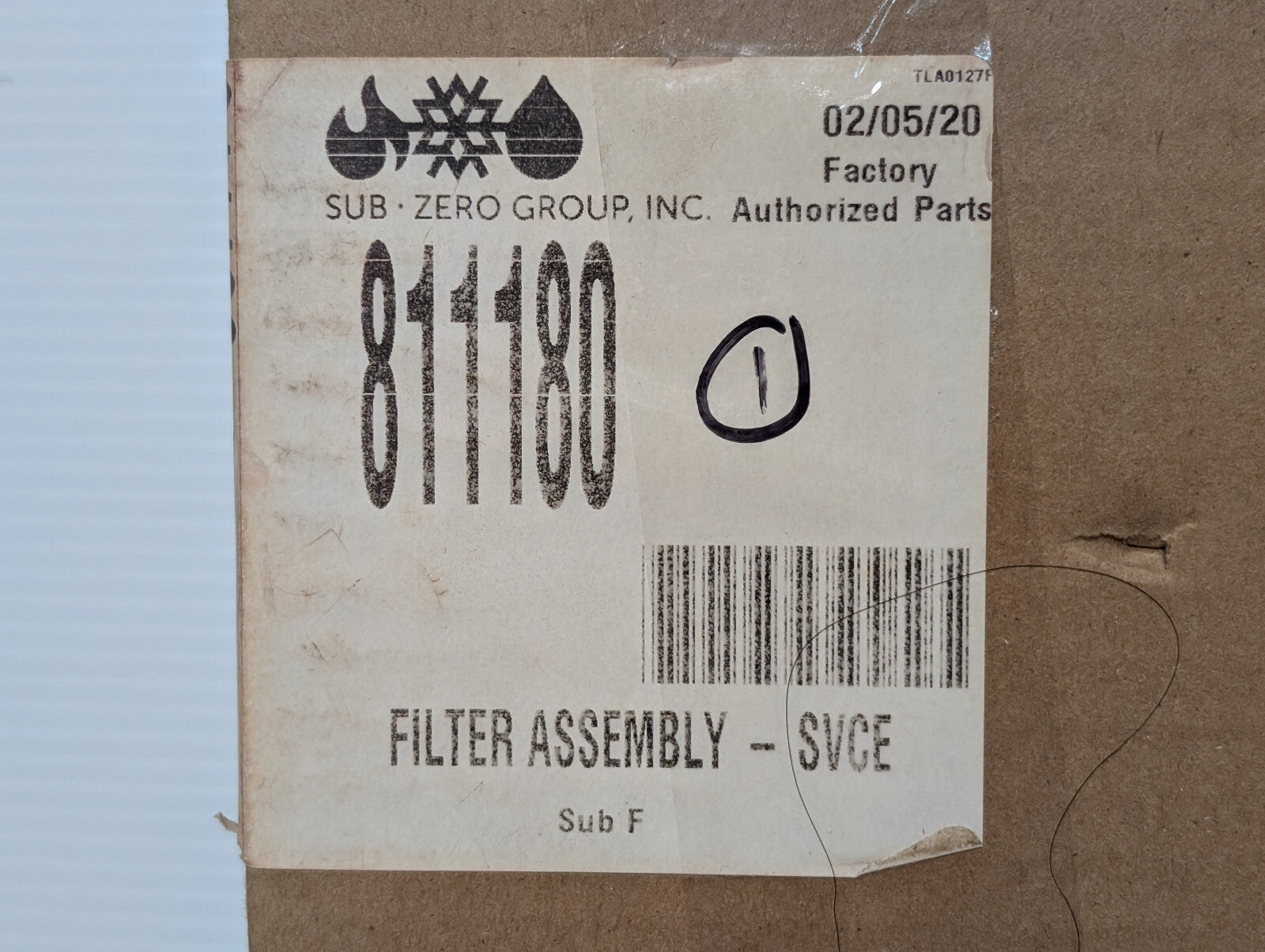 Sub-Zero Group 811180 Push-In Water Filter Assembly SVCE Sub F, Fiber Optic