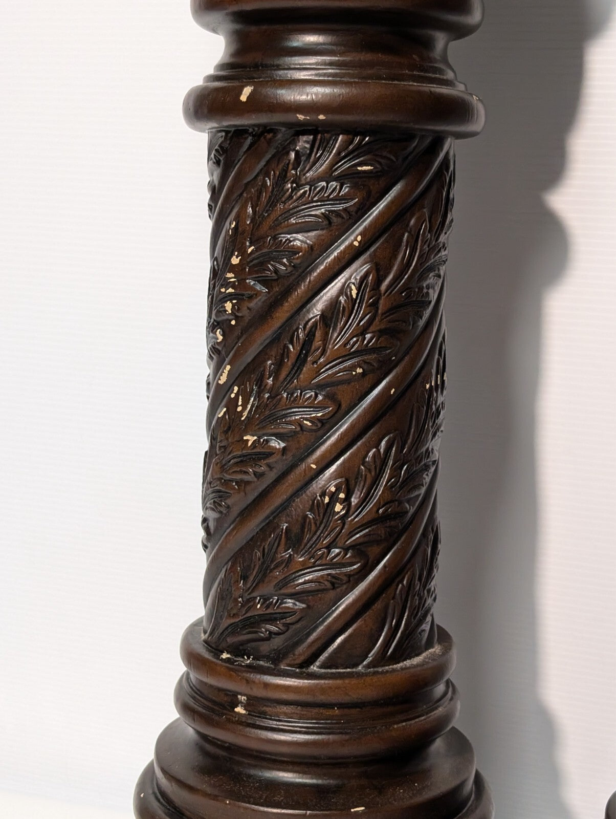 Vintage Pair of Carved Victorian Pedestals and Plant Stands