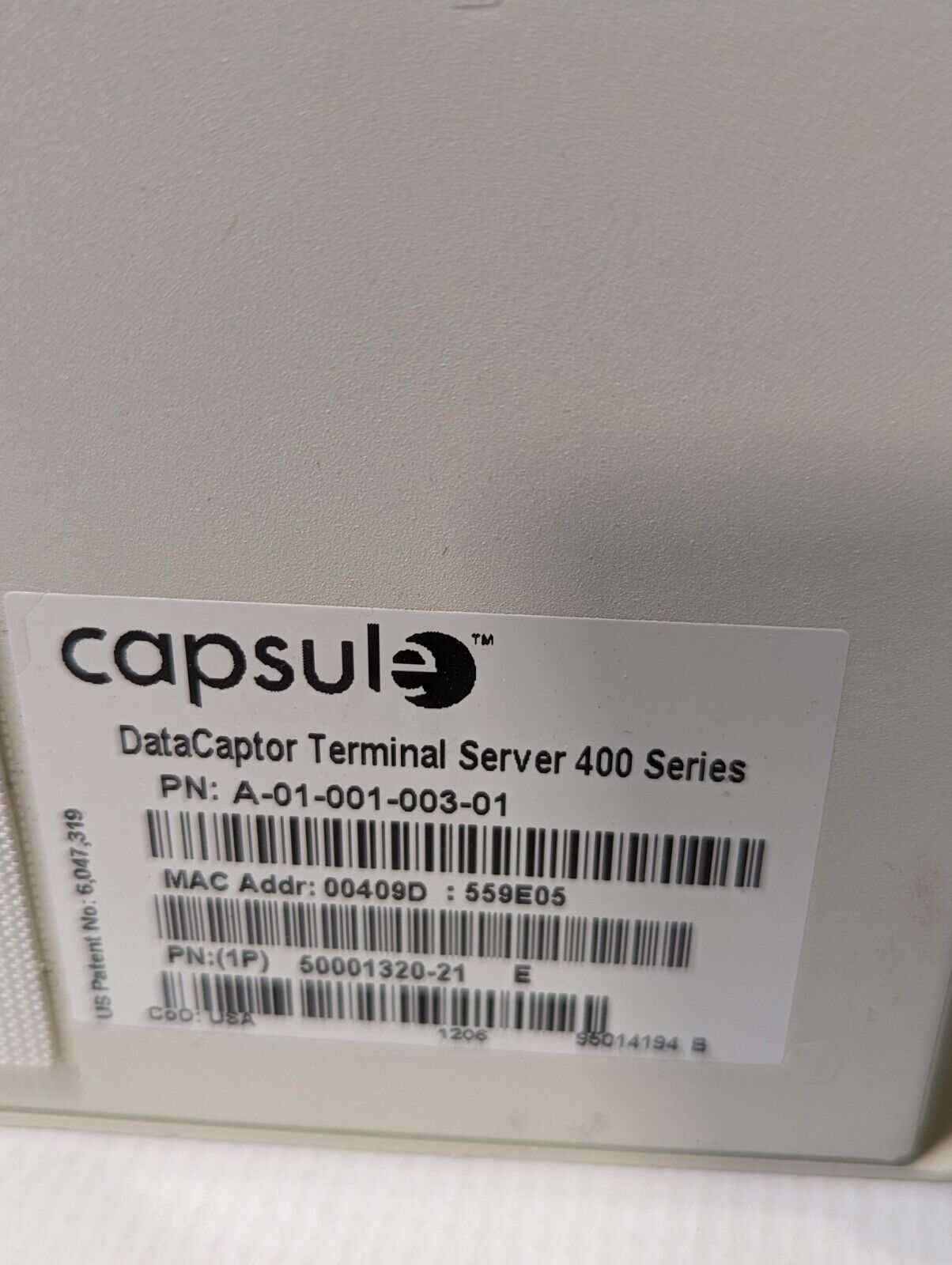 Capsule A-01-001-003-01 DataCaptor Terminal Server 400 Series 4 Port