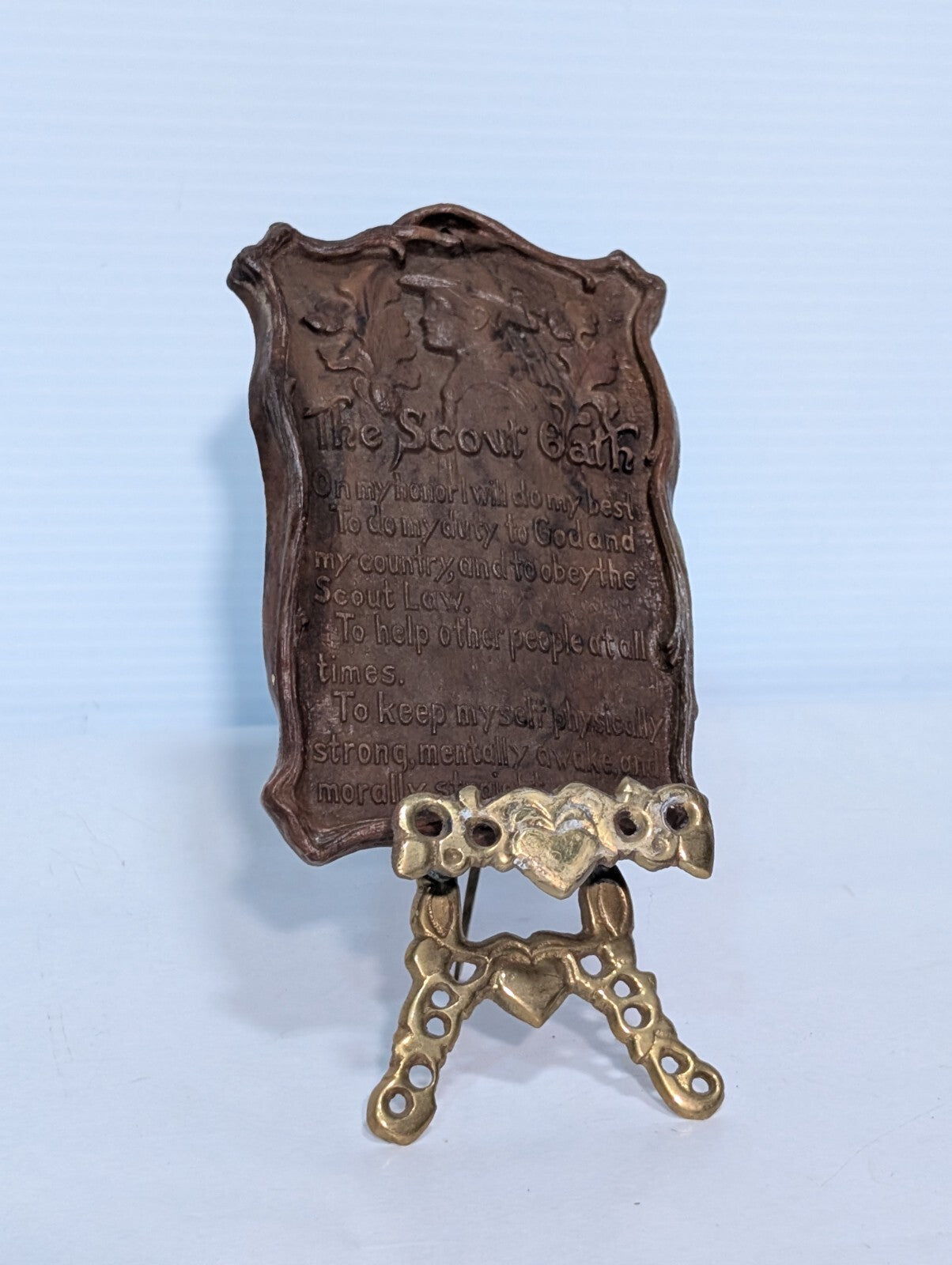 Vintage Boy Scouts of America "The Scout Oath" Plaque With Stand