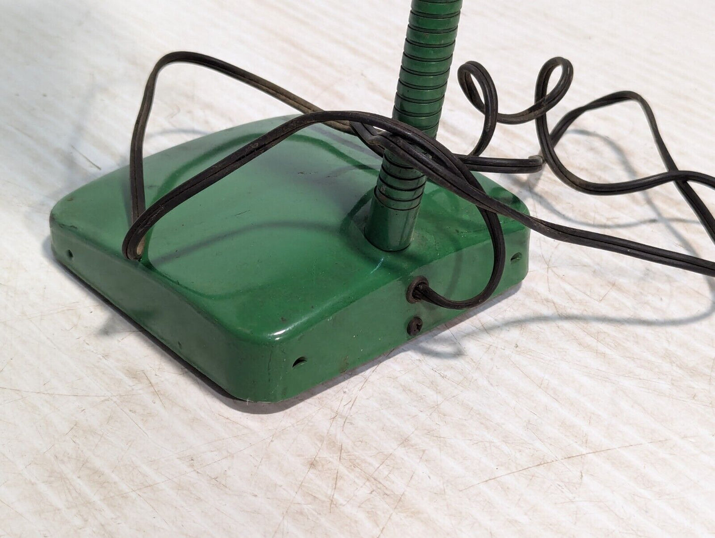 Vintage /DESK TABLE/ Gooseneck Lamp Metal Base, Glacial Green - Free Shipping
