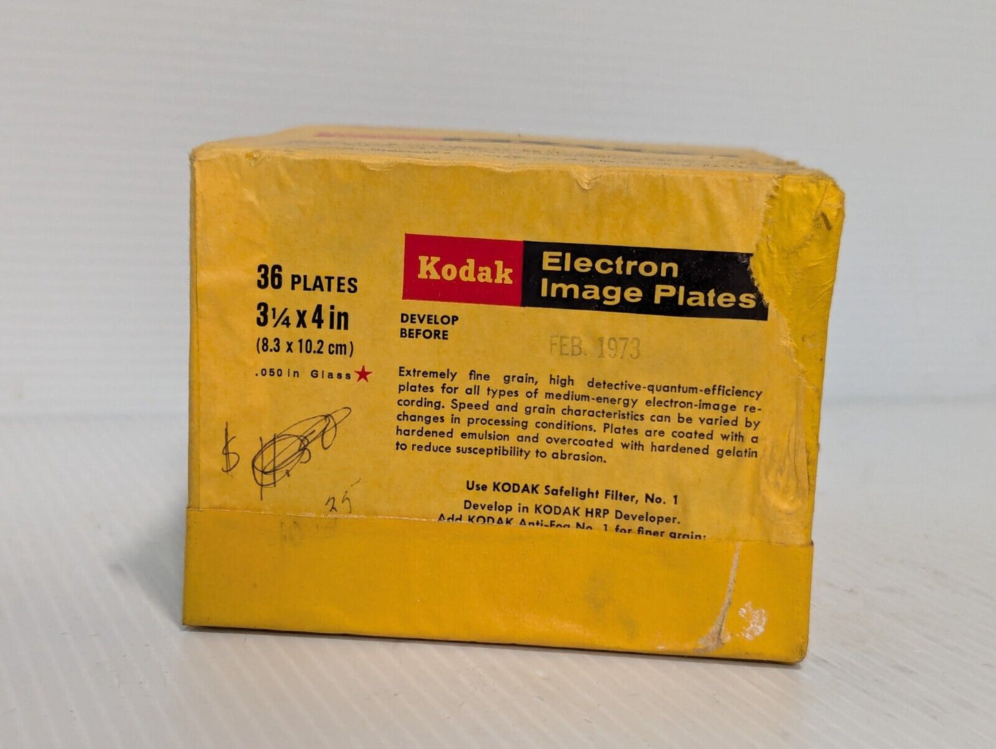 Vintage Kodak Glass Electron Image Plates Exp. 1973