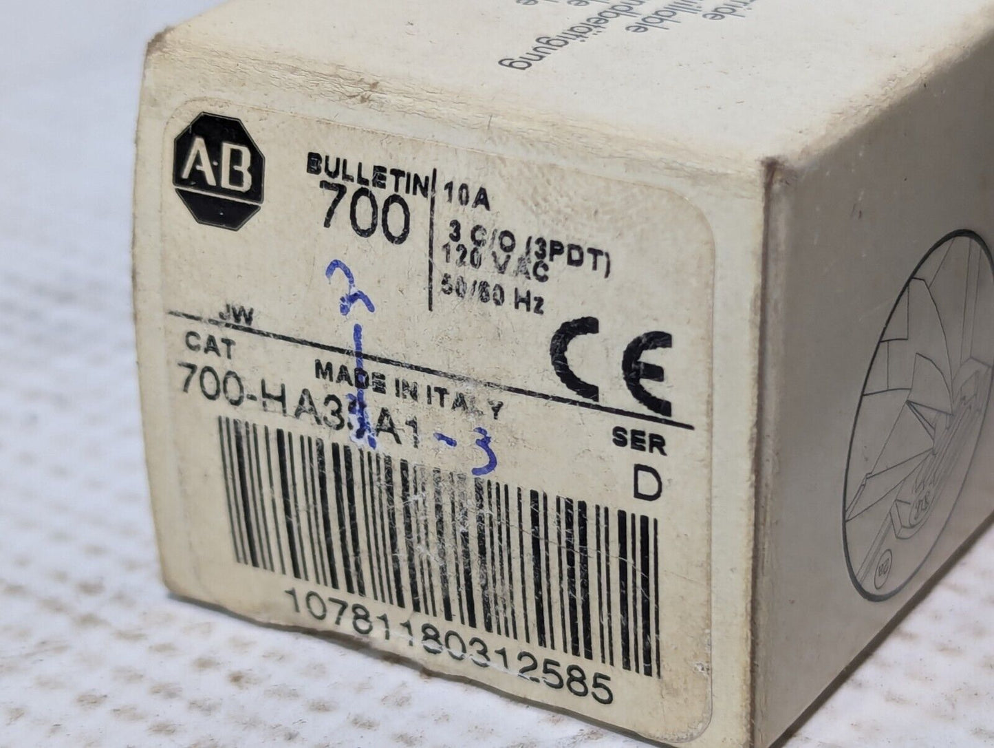 Allen Bradley 120v Relay 10a 700-ha32a1-3 Ser D - Free Shipping