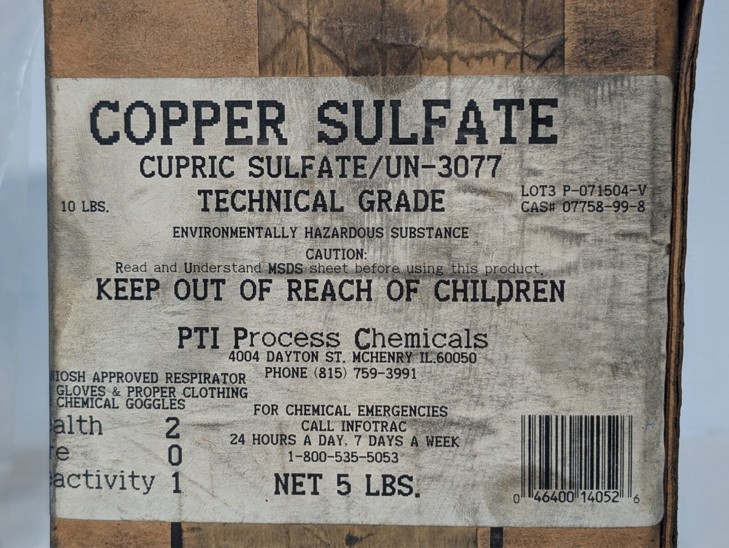 5 Lbs Bag of Copper Sulfate UN-3077
