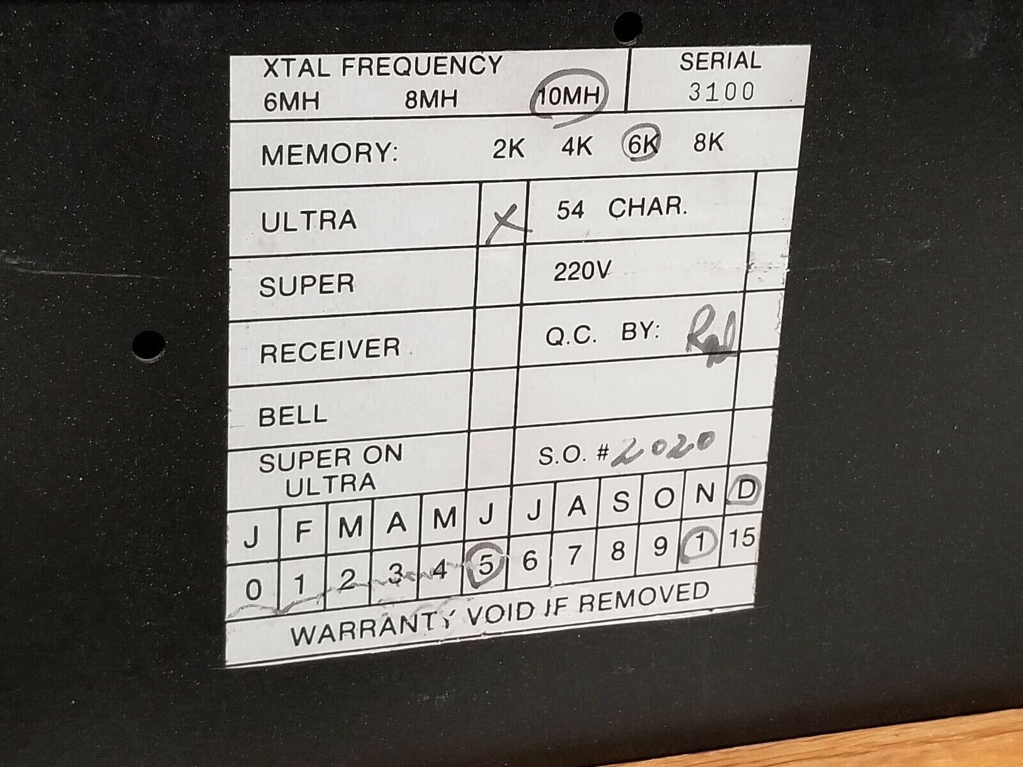 Programmable Light Message Board mounted in wood with hooks, 110VAC