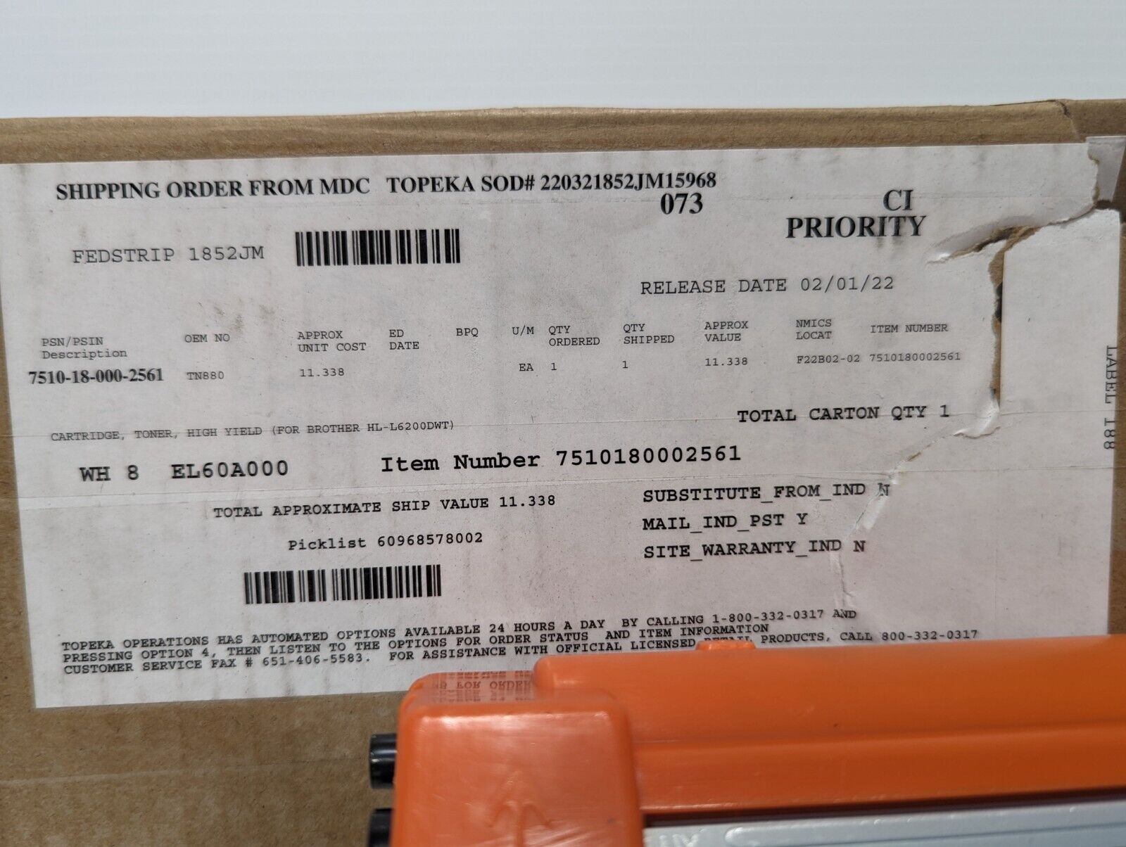 TN880 High Yield Toner Cartridge For Brother HL-L6200DW and Others-Free Shipping