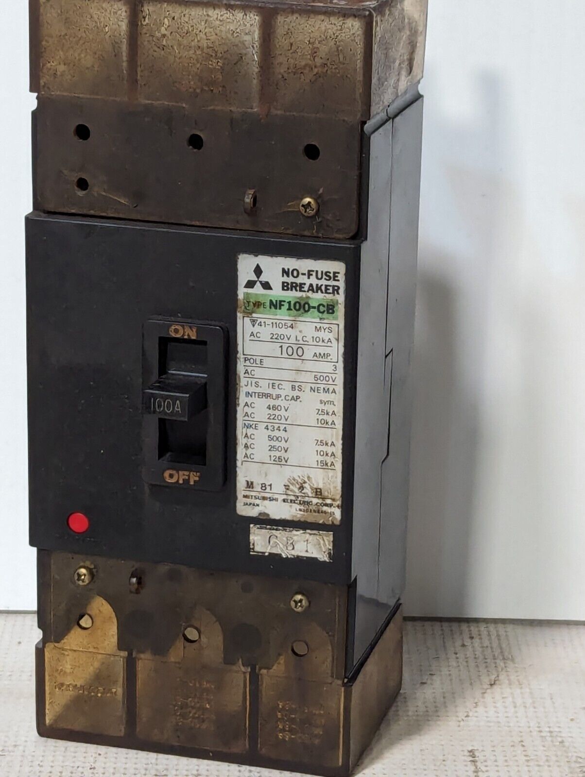 Mitsubishi NF100-CB Molded Case Circuit Breaker, 100A, 500vac, 3-Pole -Free Ship