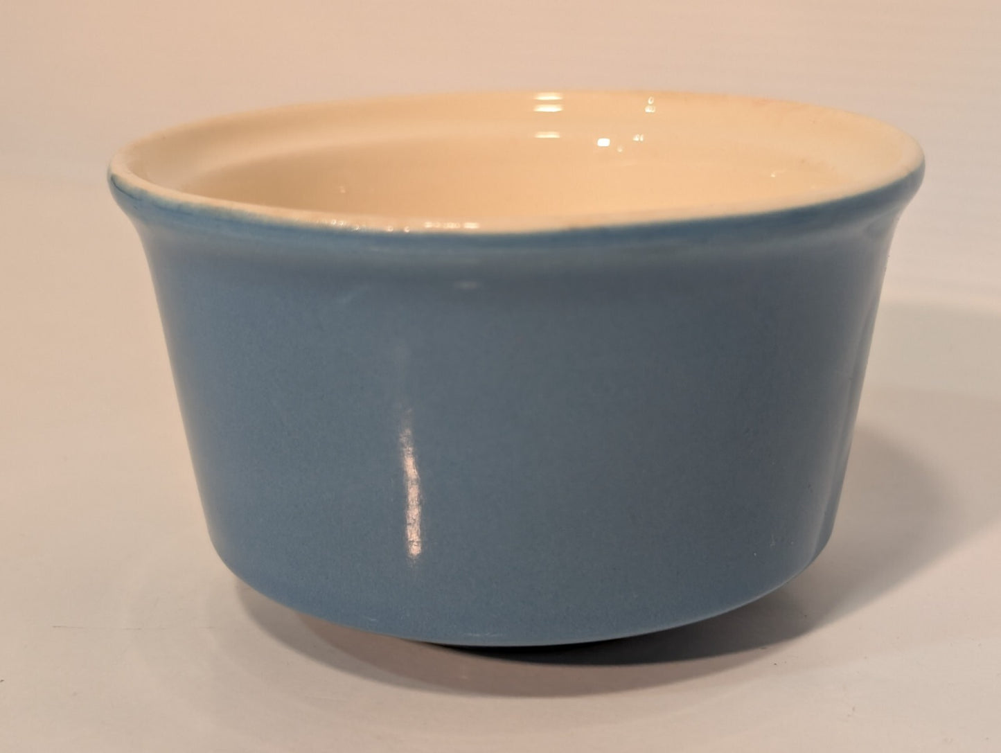 Vintage Cerulean Blue Ceramic Sugar Bowl 4 1/2" Diameter 2 3/4" Height