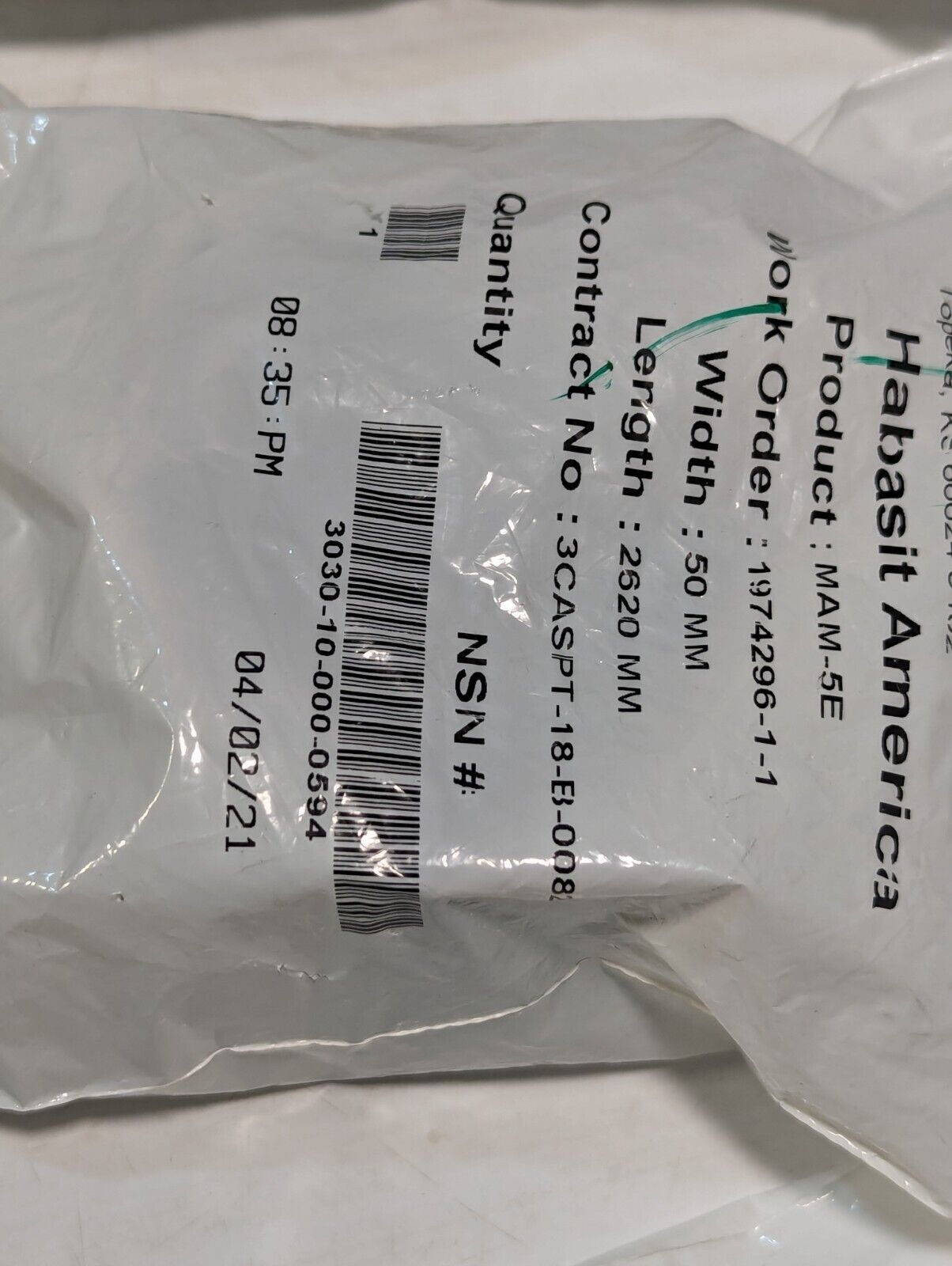 Lot of 11 Habasit America MVT-6P Belt 35mm X 3670mm - Free Shipping