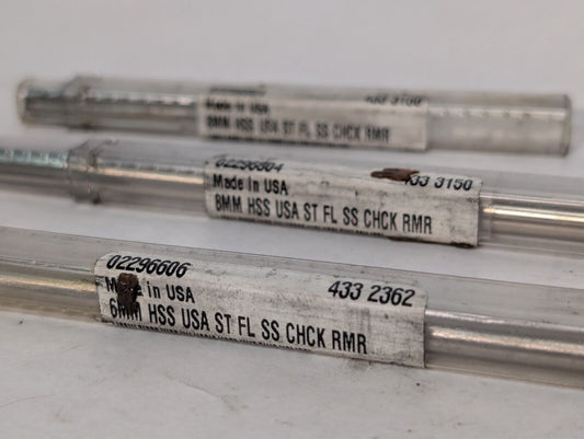 (1) 8mm High Speed Steel 6 Flute Chucking Reamer 0.2792" Dia Shank 02296804