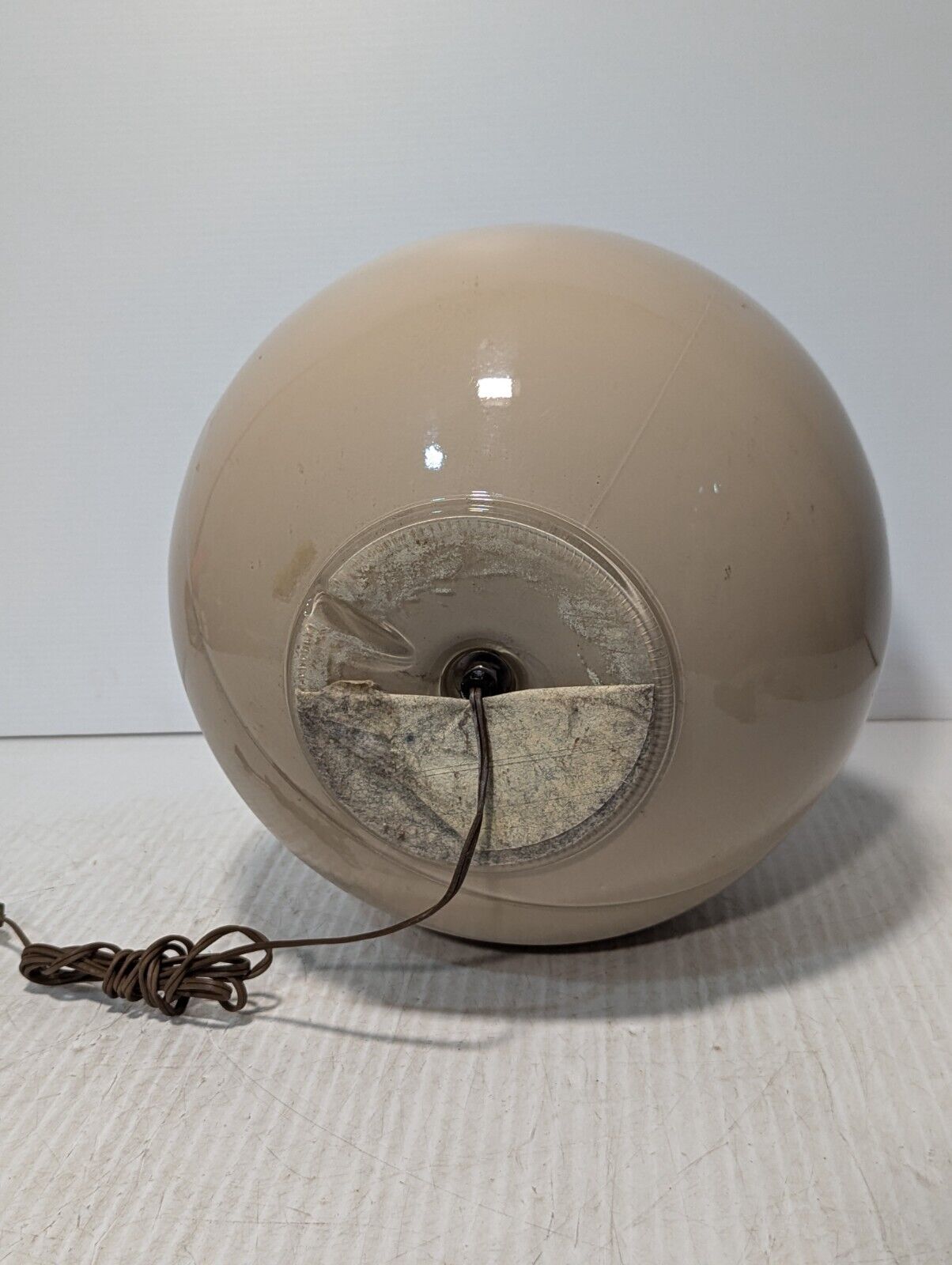 Vintage MCM Table Lamp, Beige, Round Body, No Shade - Free Shipping