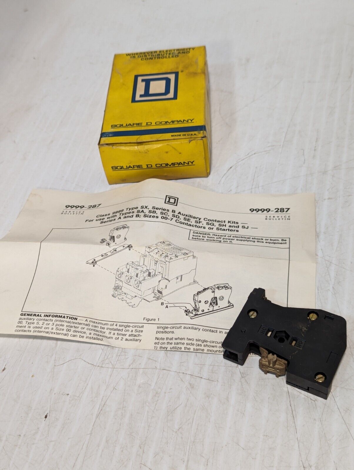 Square D 9999-287 Electrical Interlock Auxiliary Contact Kit - Free Shipping
