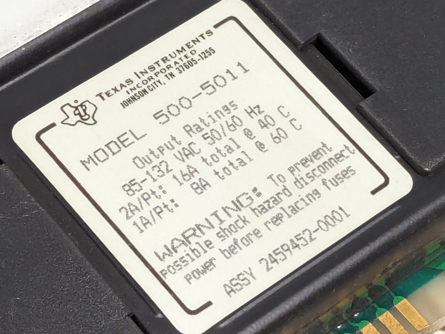 Texas Instruments model 500-5011 Output Module, 110 VAC