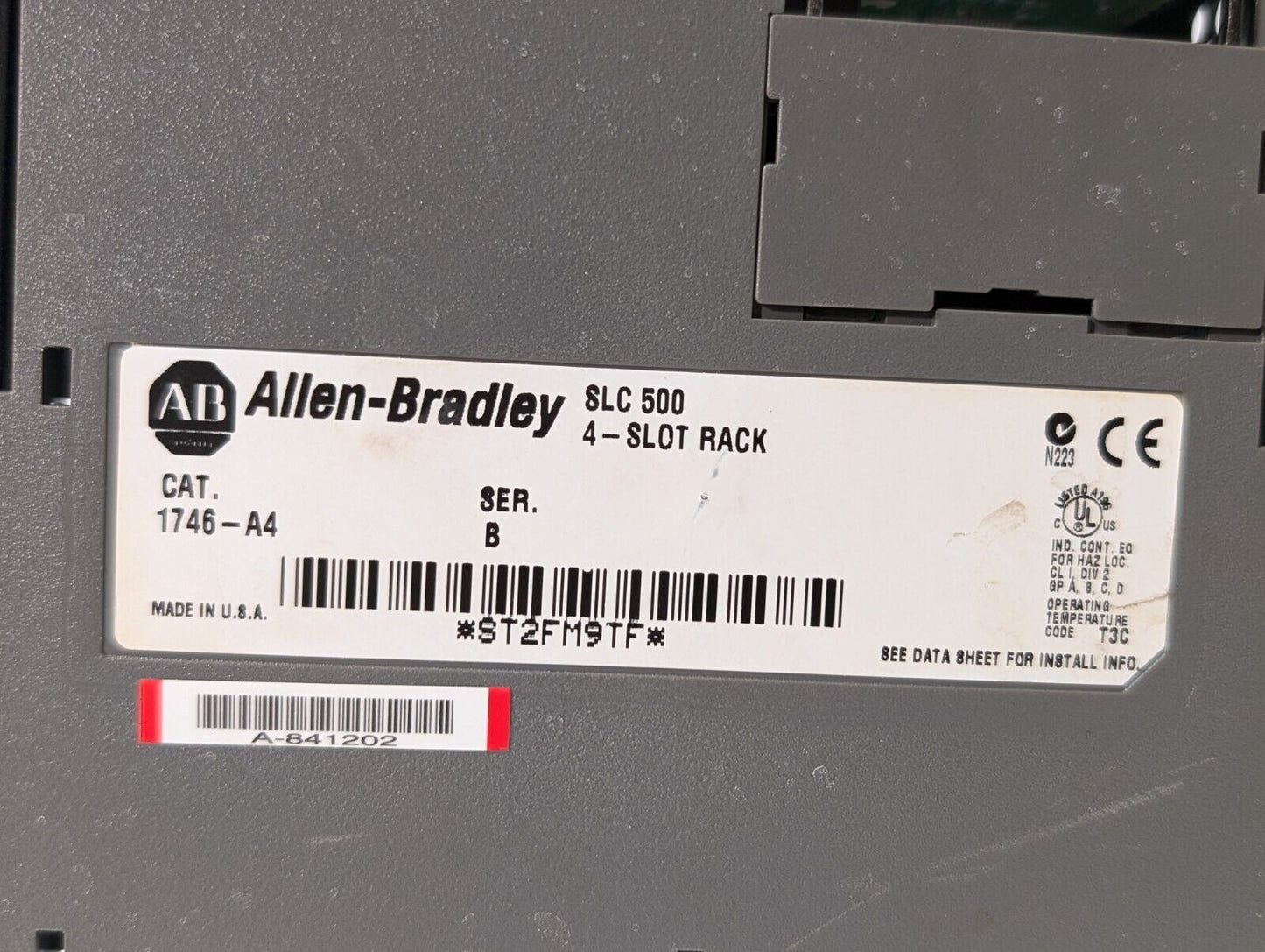 Allen Bradley 1746-A4 Series B 4 Slot Chassis Rack, SLC 500 - Free Shipping