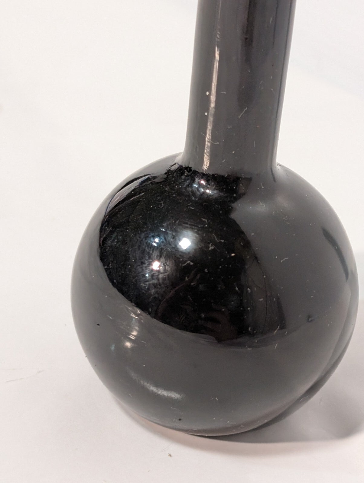 Two's Company Handblown Bud Rose Vase, Black, 6.5" Tall x 3" Diameter at Base