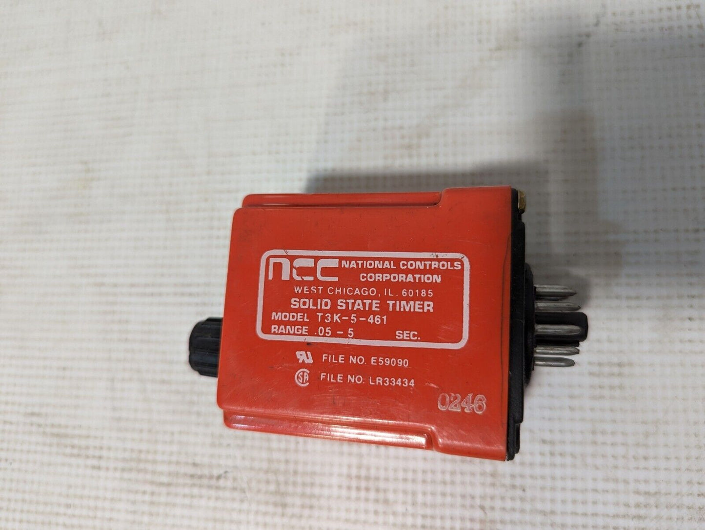 National Controls T3K-5-461 Solid State Timer, .05-5 Seconds