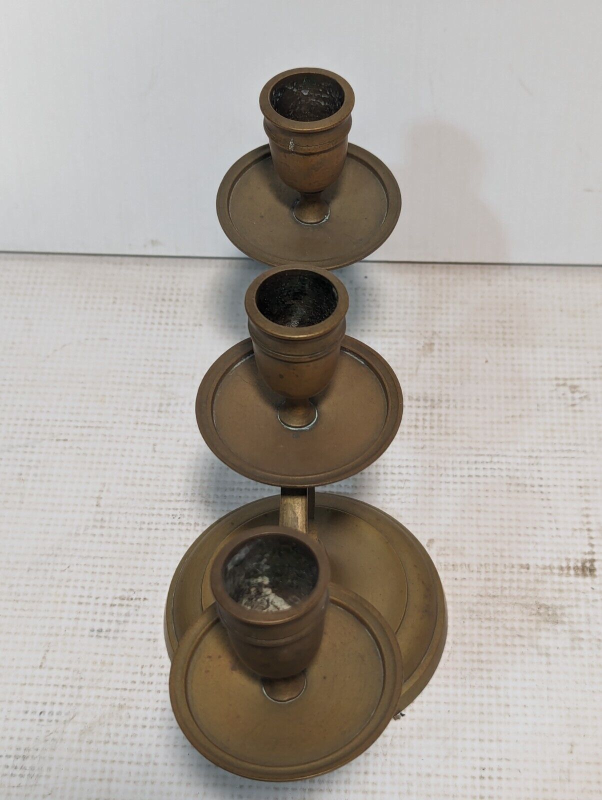 Vintage Heavy Lacquered Solid Brass Candelabra Sophisticated MCM - Free Shipping