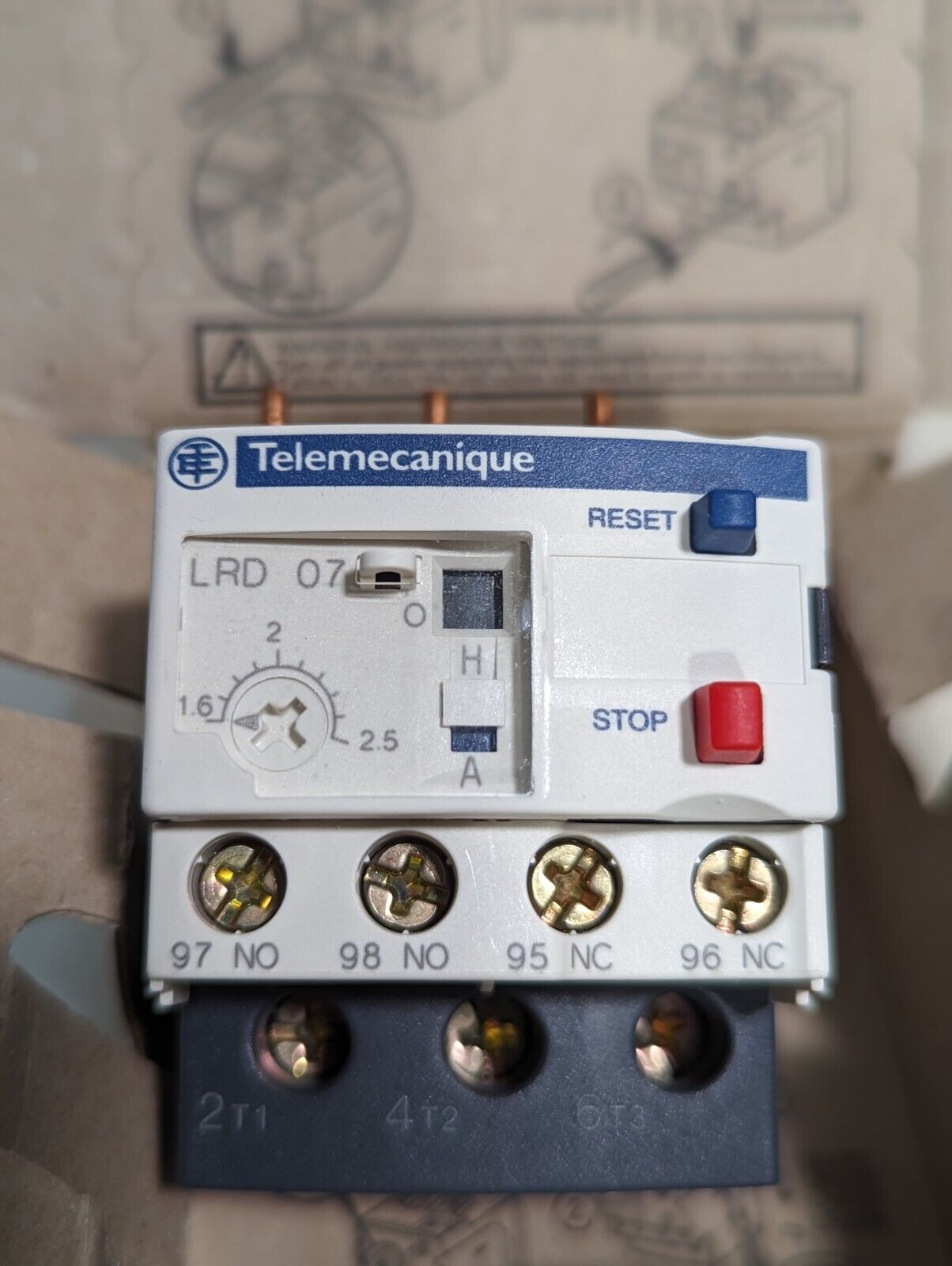 Telemecanique/Schneider Electric LRD07 Thermal Relay 1.6-2.5A, 690VAC, Class 10