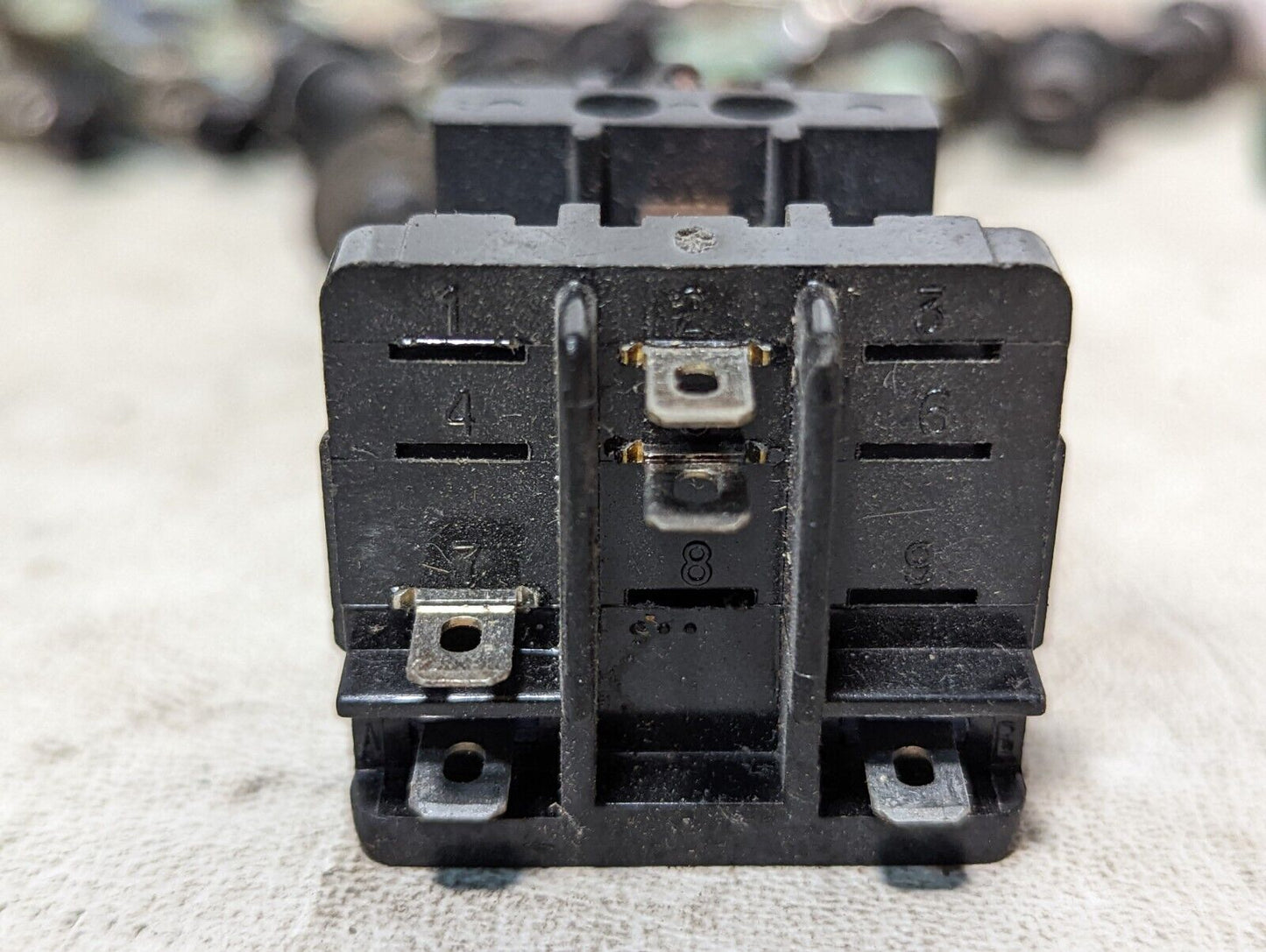 Lot of fuse holders, Micro Switch limit switches, small buttons, and relays