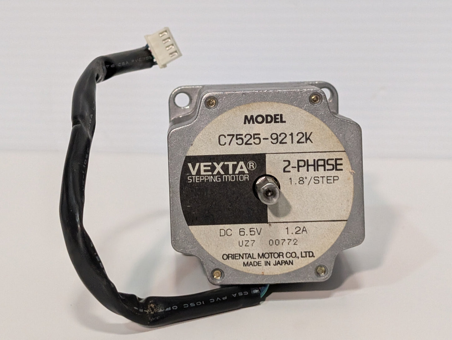 Vexta C7525-9212K 2-Phase Stepping Motor 1.8° Step, 6.5VDC, 1.2A, Made in Japan