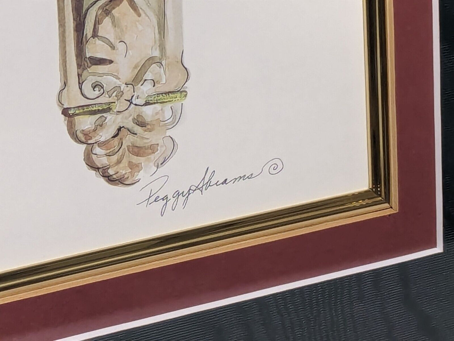 Two Original Watercolors (Flowers) Signed By Peggy Abrams, framed, 21 x 13.5 in