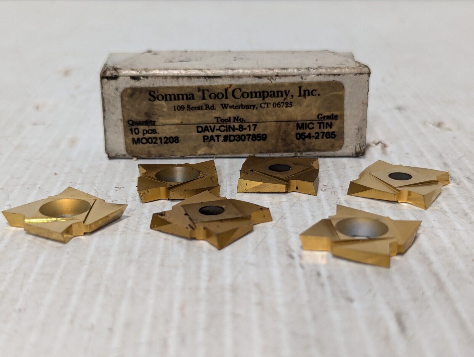 Somma 6pc DAV-CIN-8-17 Indexable Cut-Off Inserts MIC TIN Grade