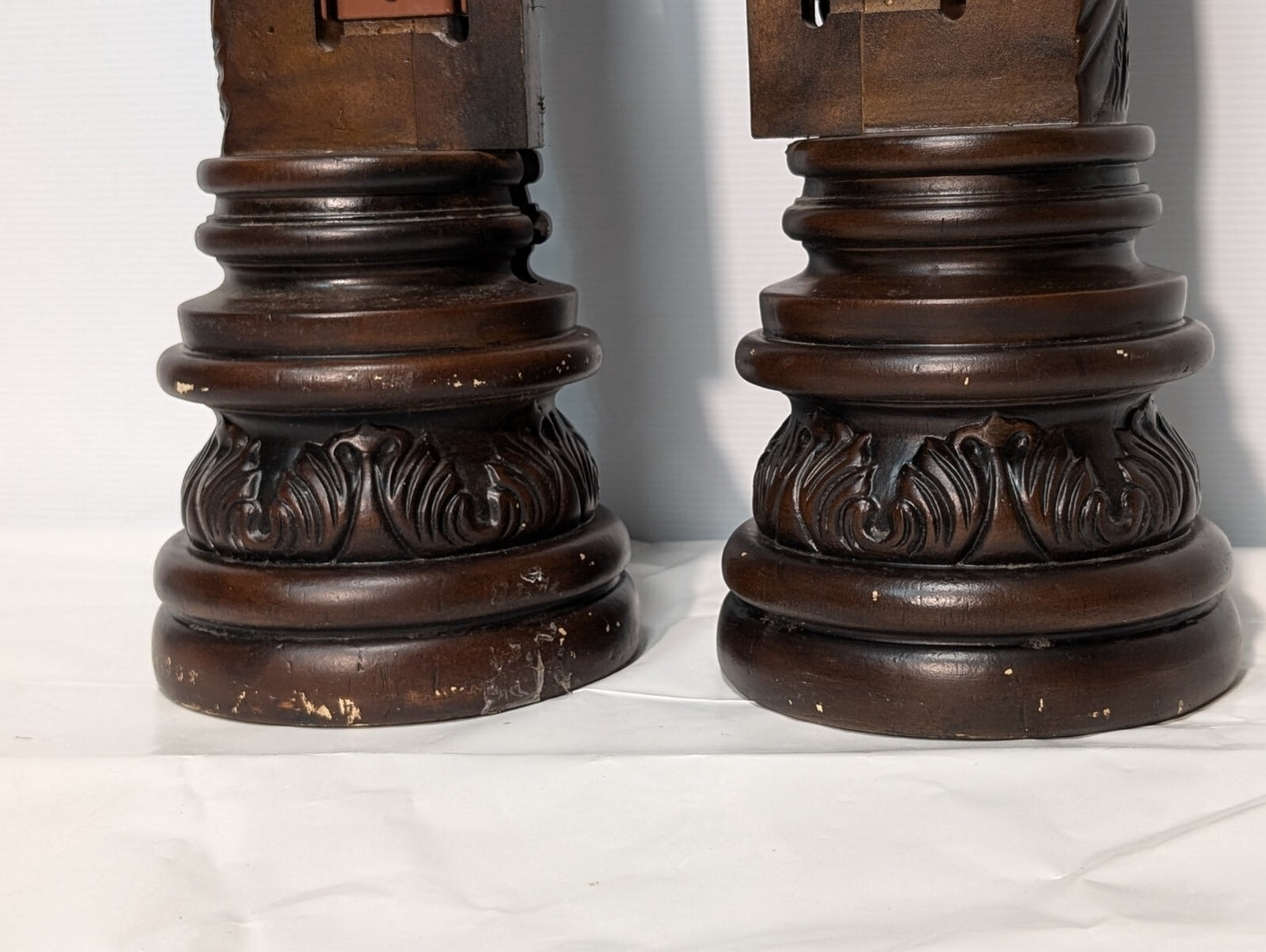 Vintage Pair of Carved Victorian Pedestals and Plant Stands