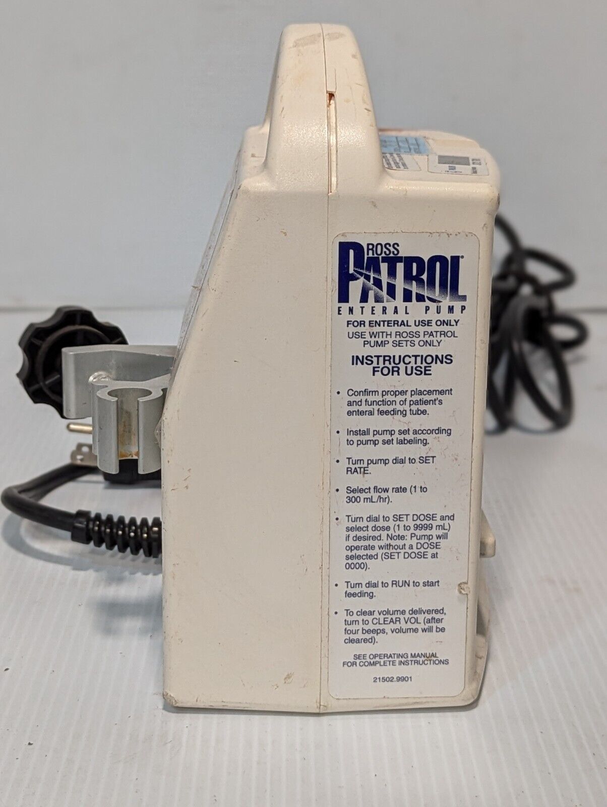 Ross Patrol Enteral Tube Feeding Pump w/ IV Pole Clamp - Free Shipping
