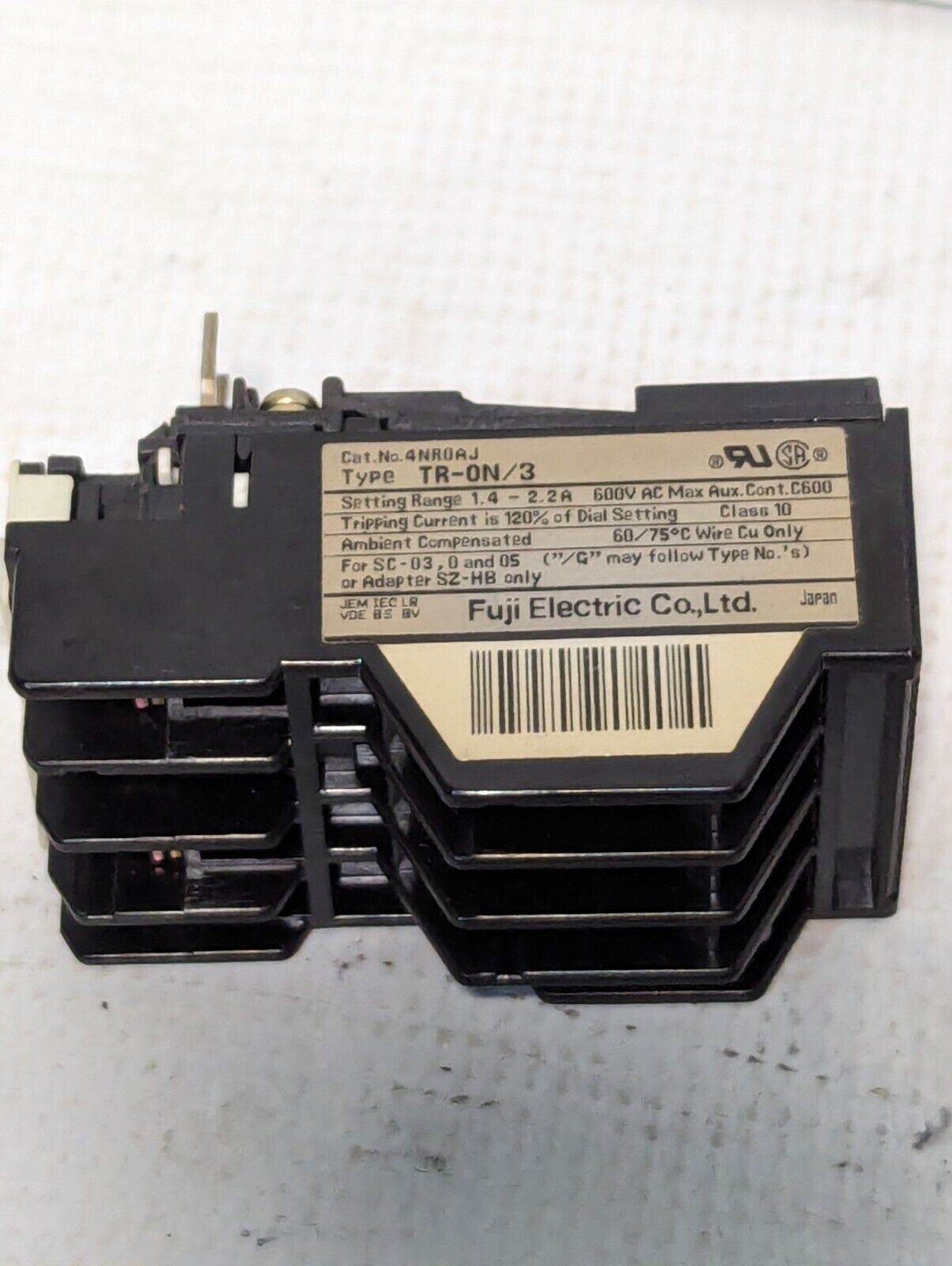 Fuji Electric TR-0N/3 4NROAJ Thermal Overload Relay 1.4-2.2A - Free Shipping