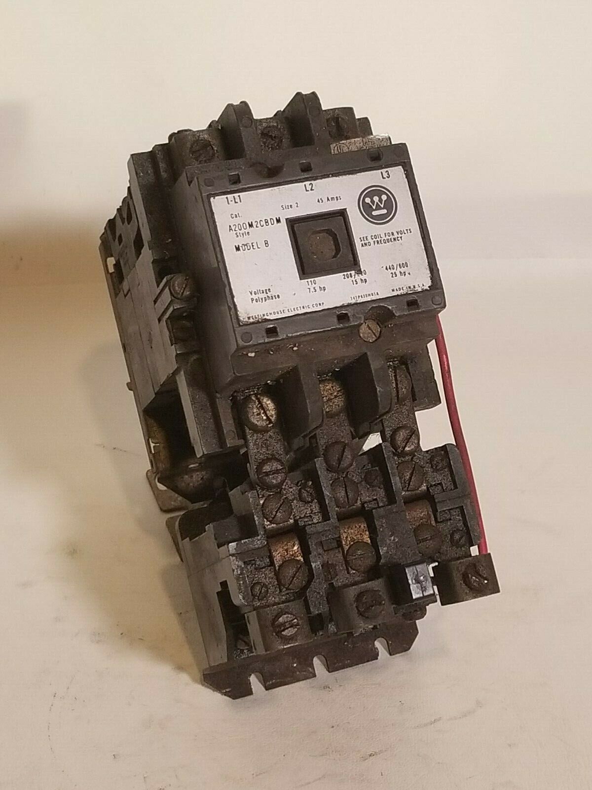 Westinghouse A200M2CBDM Model B Motor Relay, 505C806602 208/220V Coil