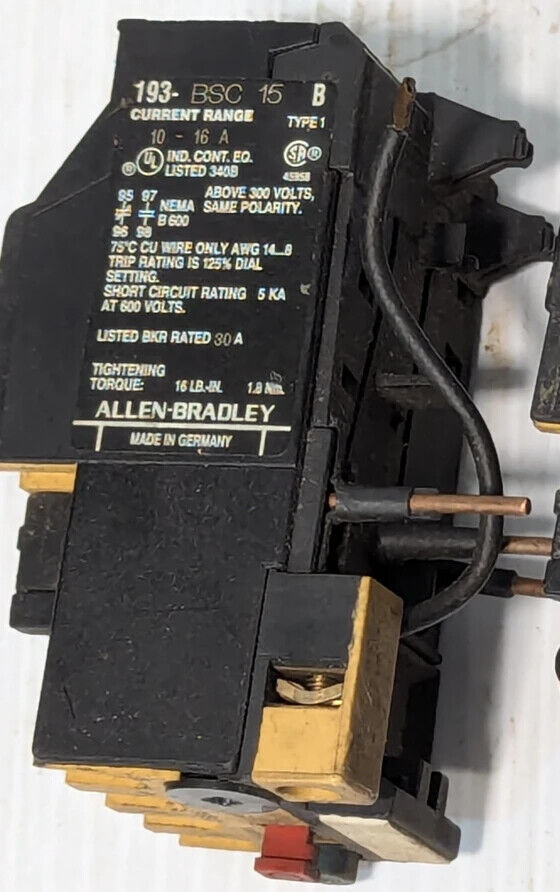 3 Pieces Allen Bradley 193-BSA90 & 193-BSC15 Overload Relay - Free Shipping