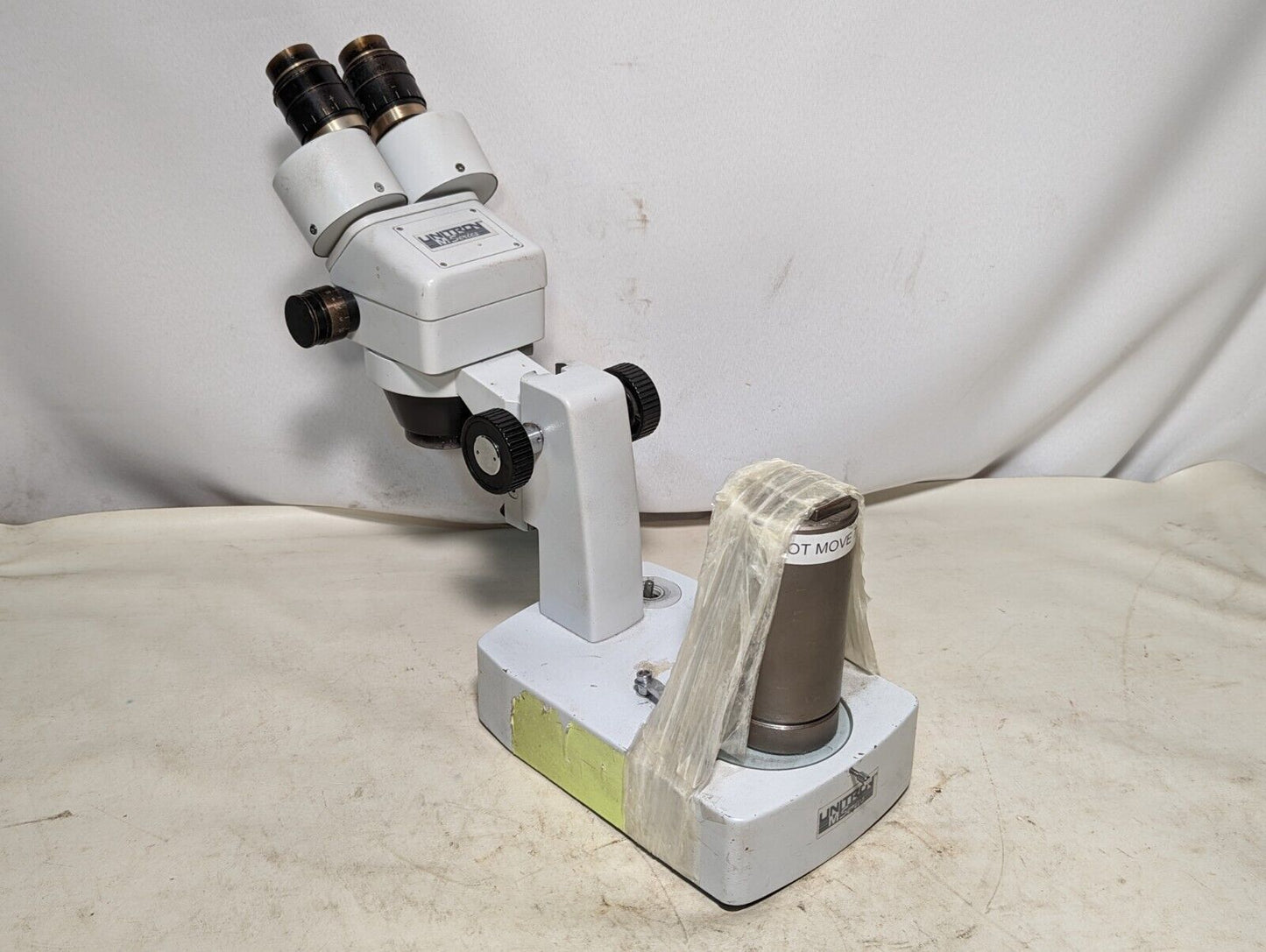 Unitron M-series stereo microscope, non-standard setup, as pictured