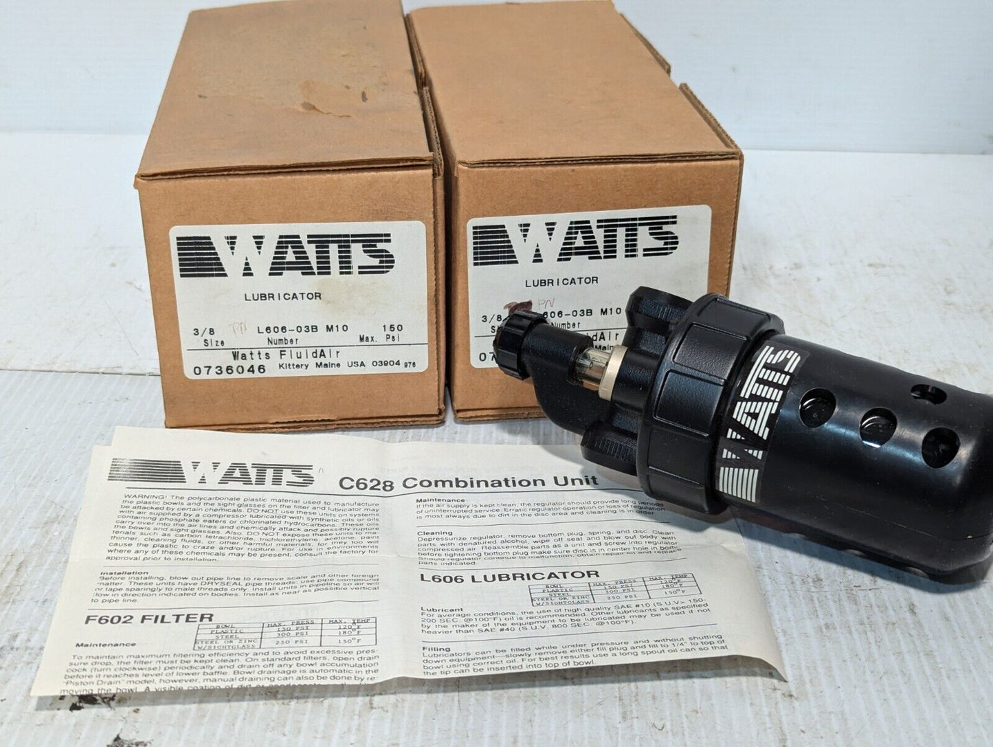 Watts Fluidair L606-03B M10 Pneumatic Lubricator, 3/8 - Free Shipping