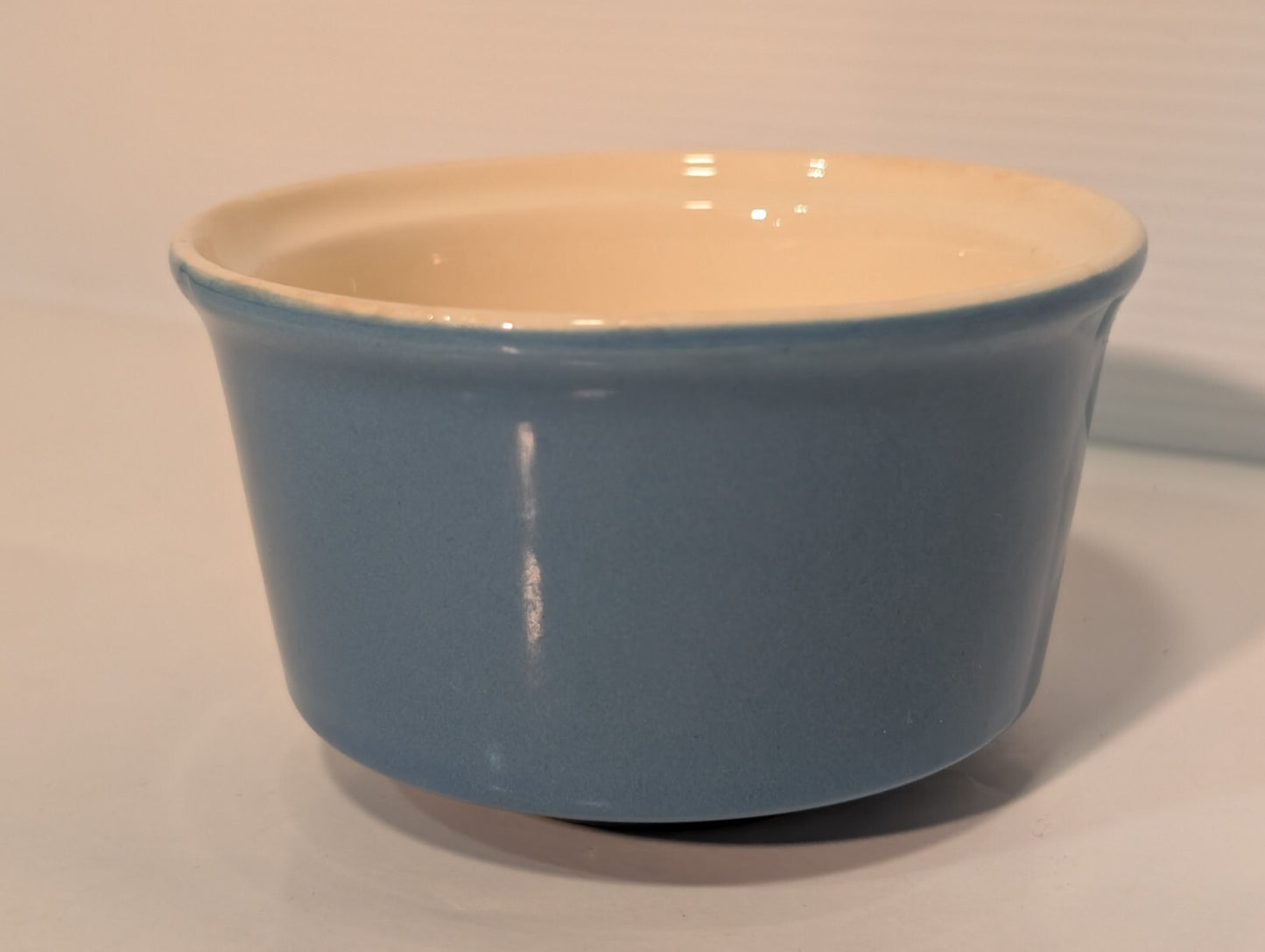 Vintage Cerulean Blue Ceramic Sugar Bowl 4 1/2" Diameter 2 3/4" Height