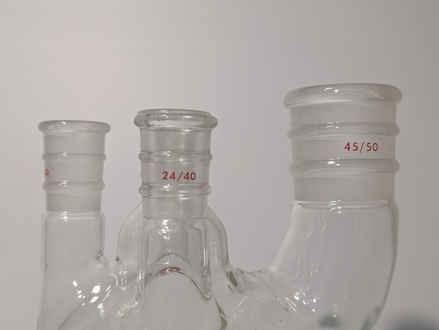 Ace Glass 4 Neck Round Bottom 1000ml Boiling Flask, (3) 24/40 & (1) 45/50