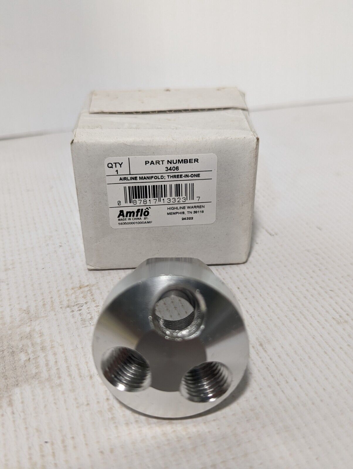 Amflo 3406 Air Line Manifold,1-1/2 In. L,Aluminium - Free Shipping