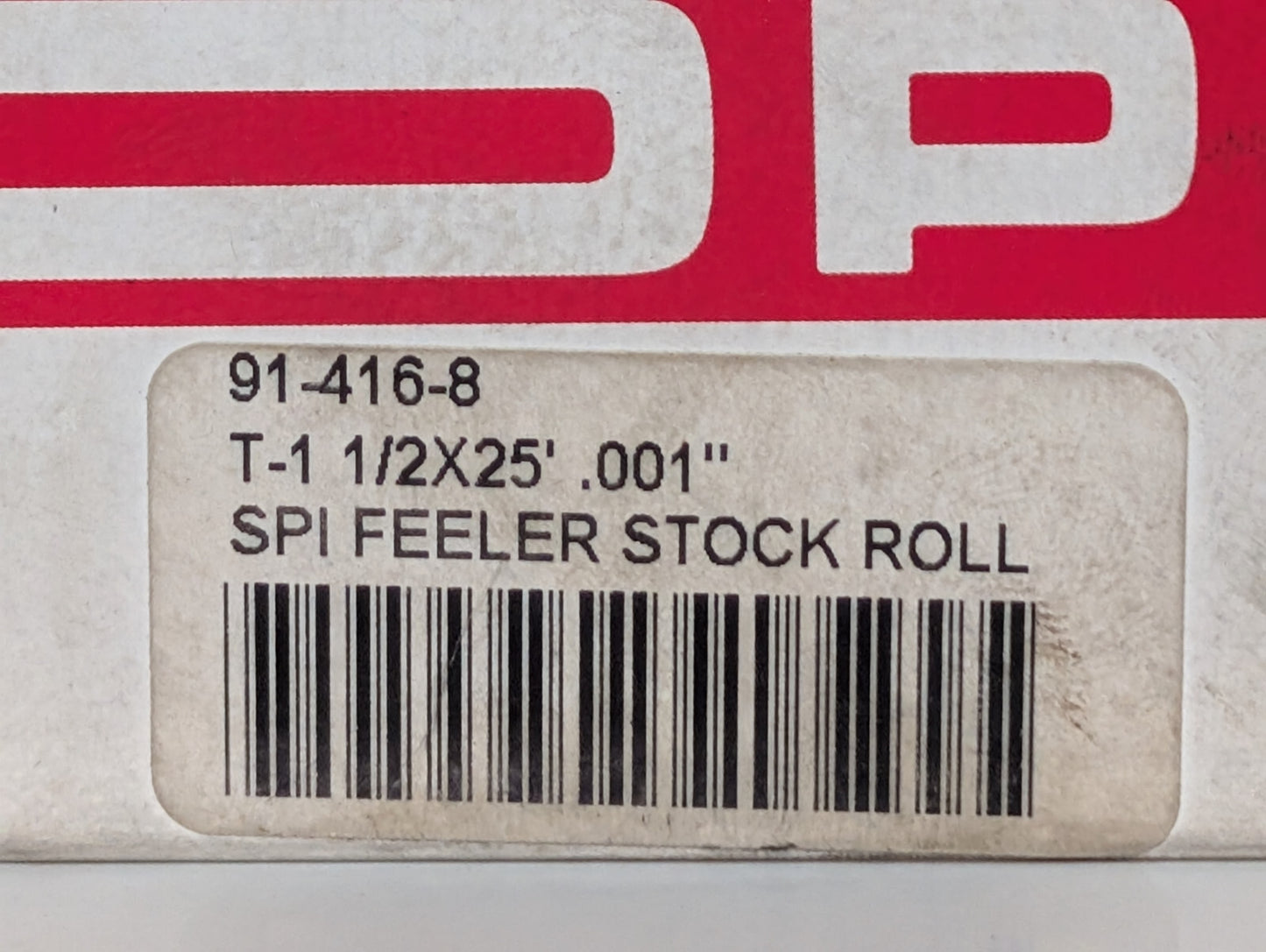 SPI 91-416-8 High Carbon Steel Feeler Stock Roll 1/2"W, 25'L, .001 Thick Coil