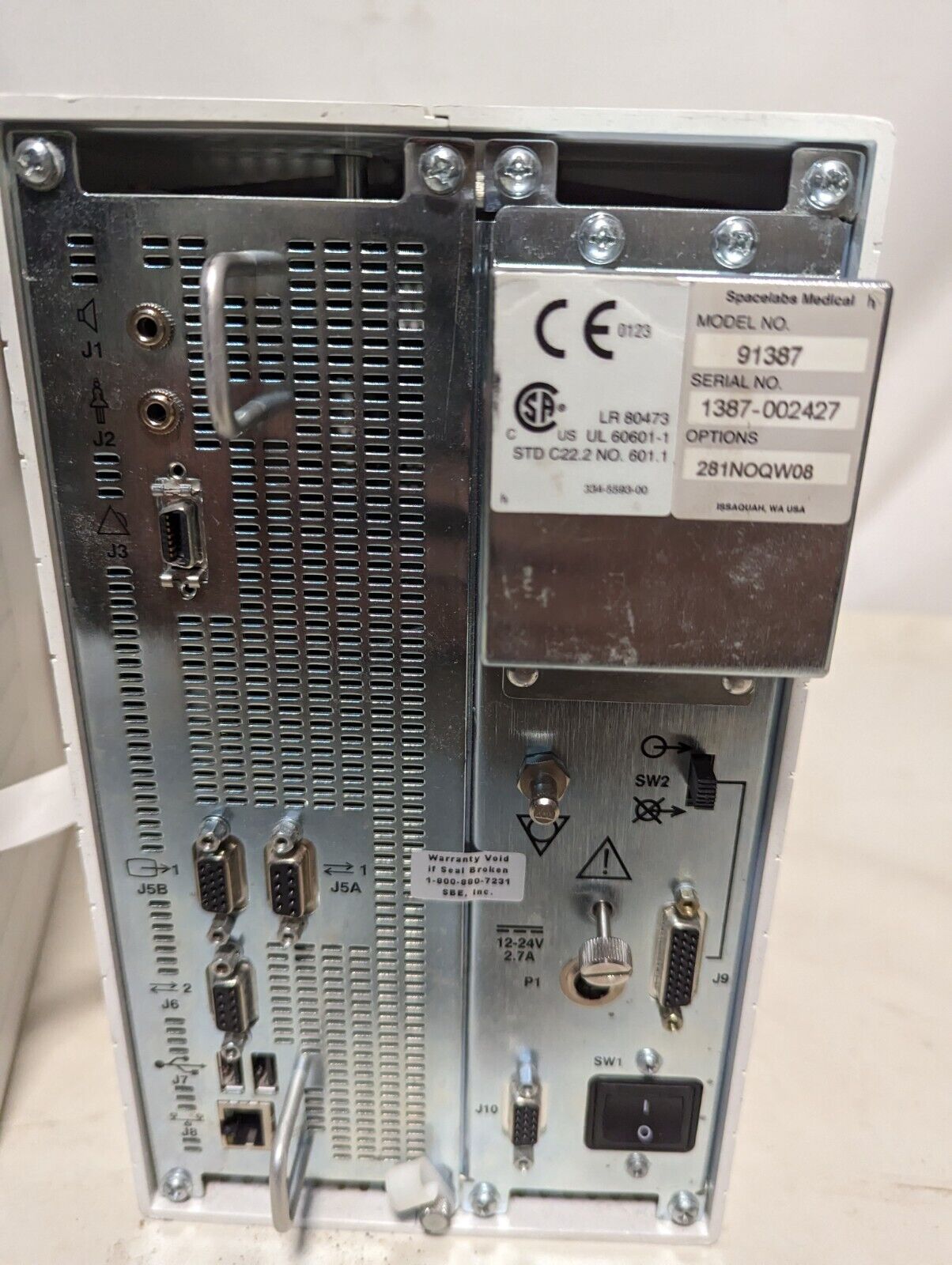 Spacelabs Medical Datex-Ohmeda 91387 module rack for patient monitors