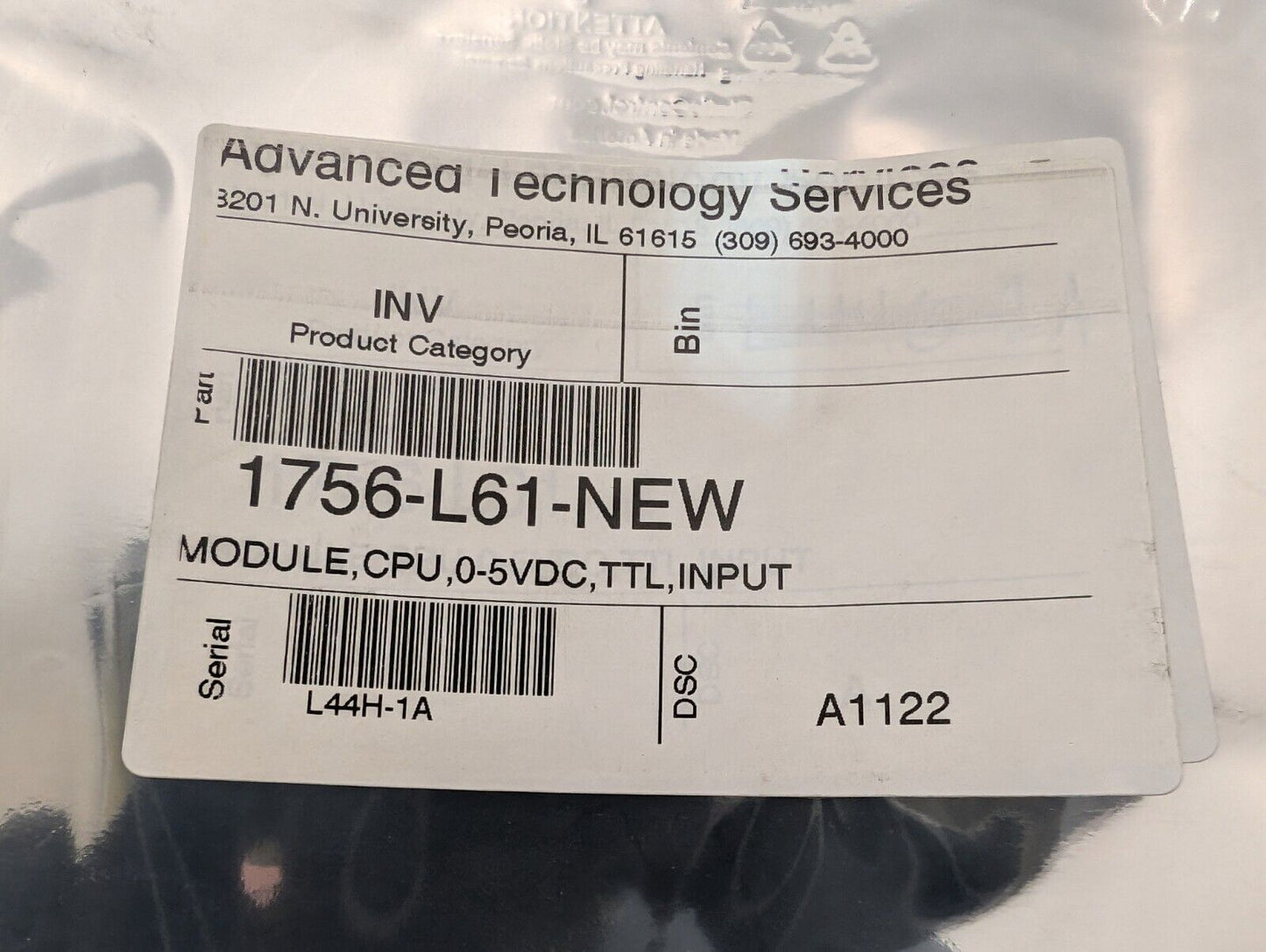 Allen Bradley 1756-L61 ControlLogix 5561 Processor Module w\ 2MB Memory, Ser B