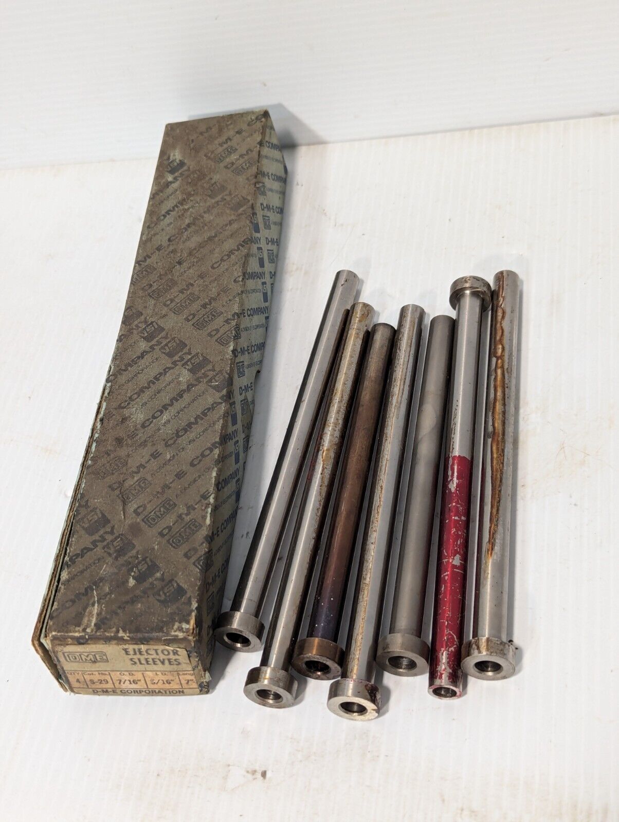 Lot of 5 DME S27 ejector sleeves, 5/16 ID, 7/16 OD, plus two more- FREE SHIPPING