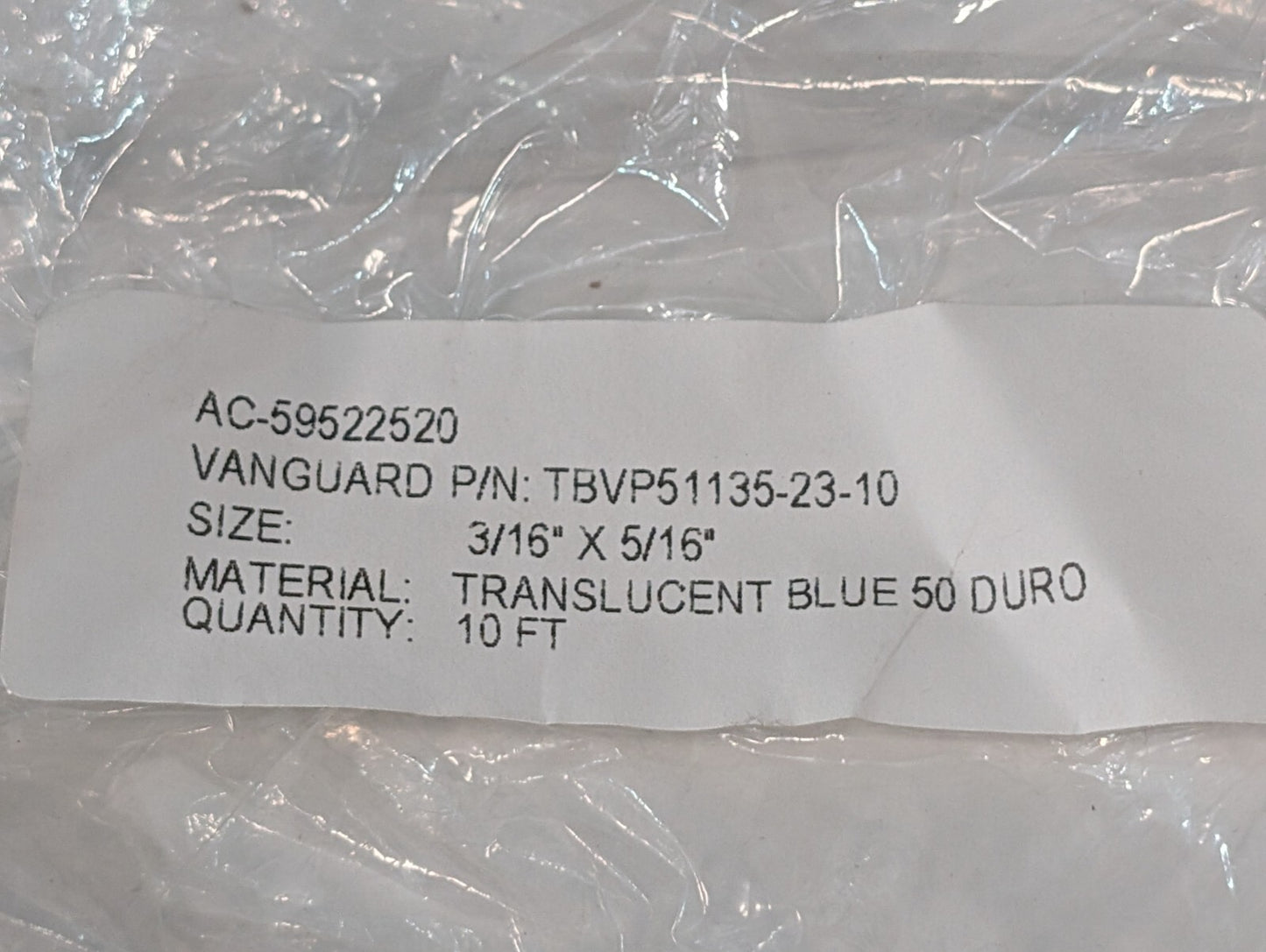 Vanguard TBVP51135-23-10 Blue 50 Duro Medical Tubing AC-59522529 TBVP51135-10