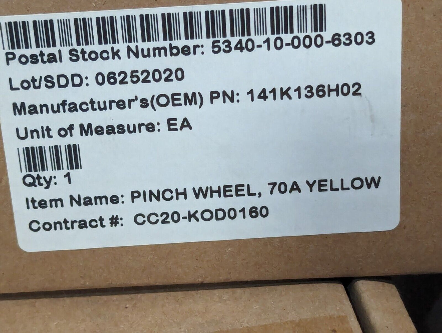 Imao Pinch Wheel 70A Yellow Rubber 5340-10-000-6303 141K136H02 - Free Shipping