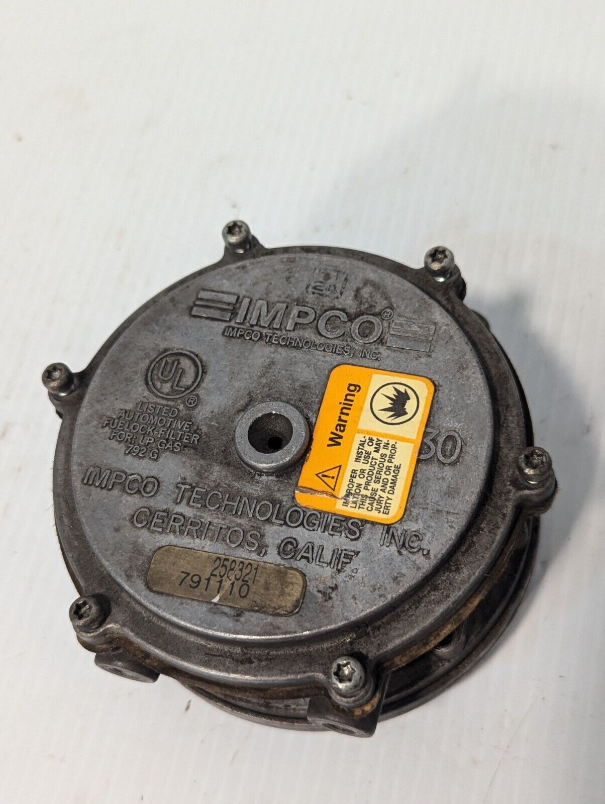 Impco VFF30 \ VFF 30 Vacuum Fuel Lock / Filter for Forklift, LPG - Free Shipping
