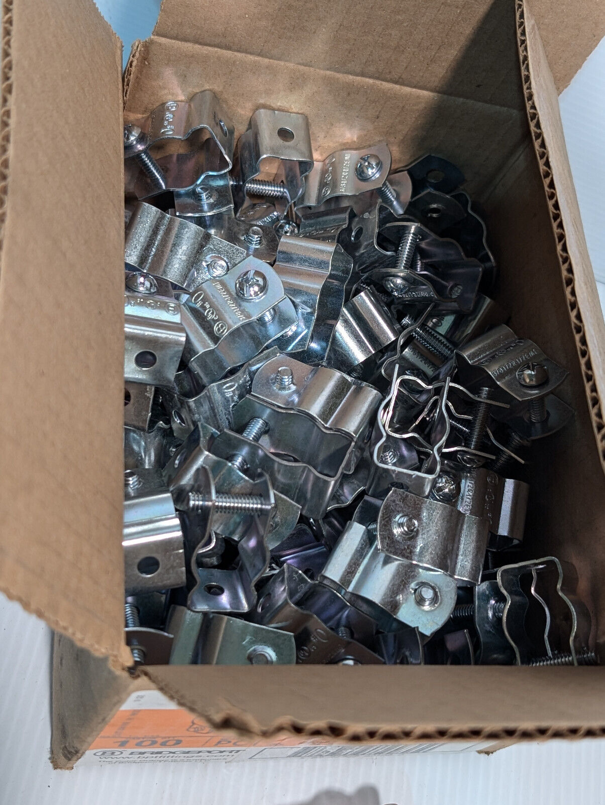100 Ct. box Bridgeport Fittings 2100 3/8"-1/2" Rigid Conduit Hangers, Free Ship.