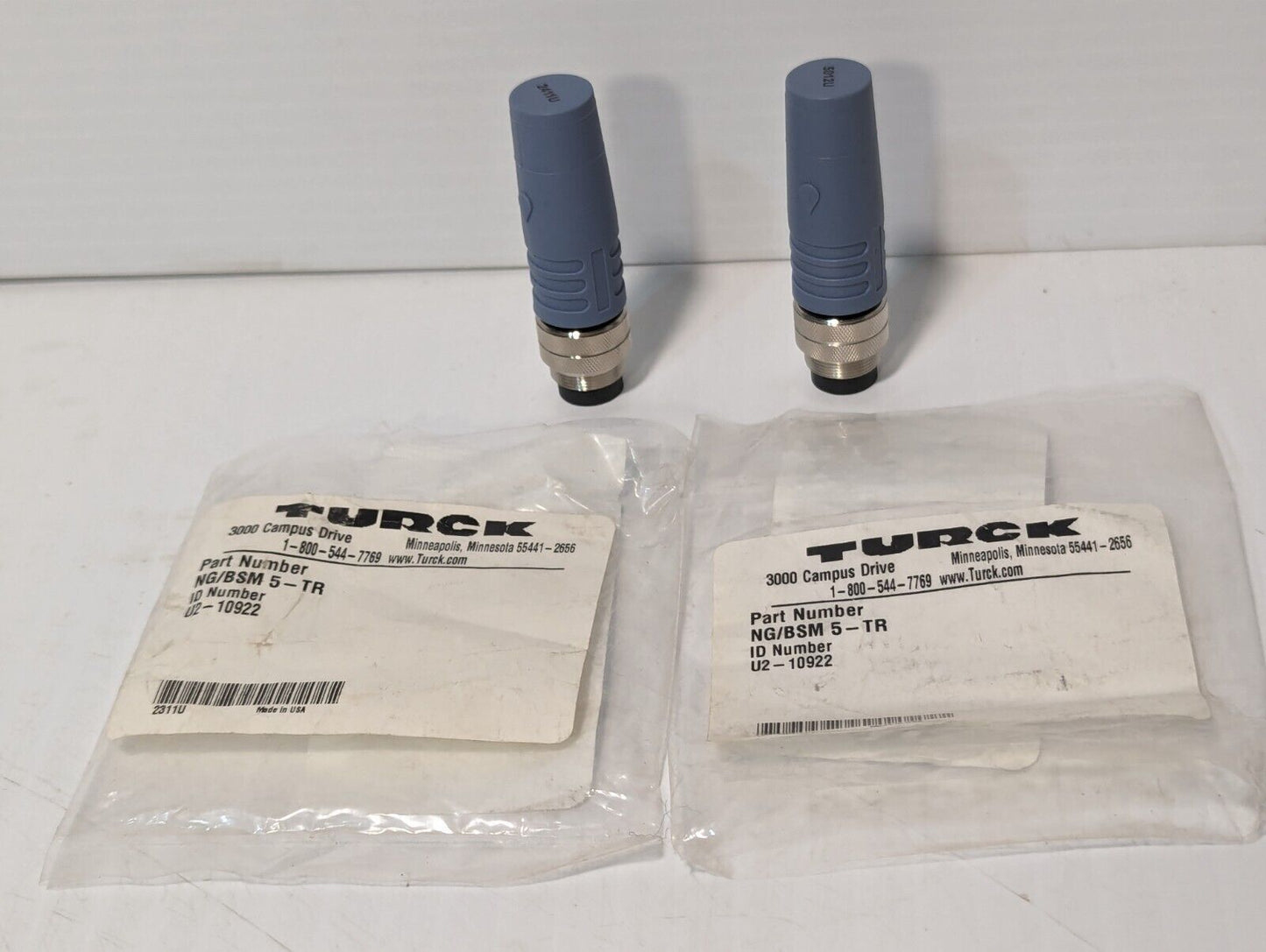 Lot of 2 Turck NG/BSM 5-TR Terminating Resistor, M16 Male Connector, U2-10922